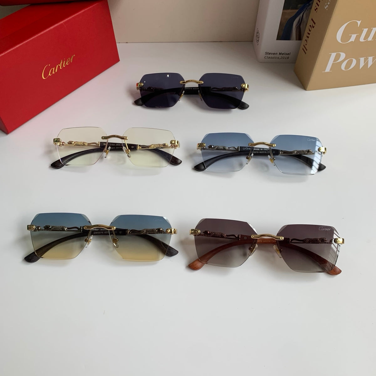 Cartier Lightweight Rimless Silver Lens Sunglasses for Men & Women - 399024 - detail image 10