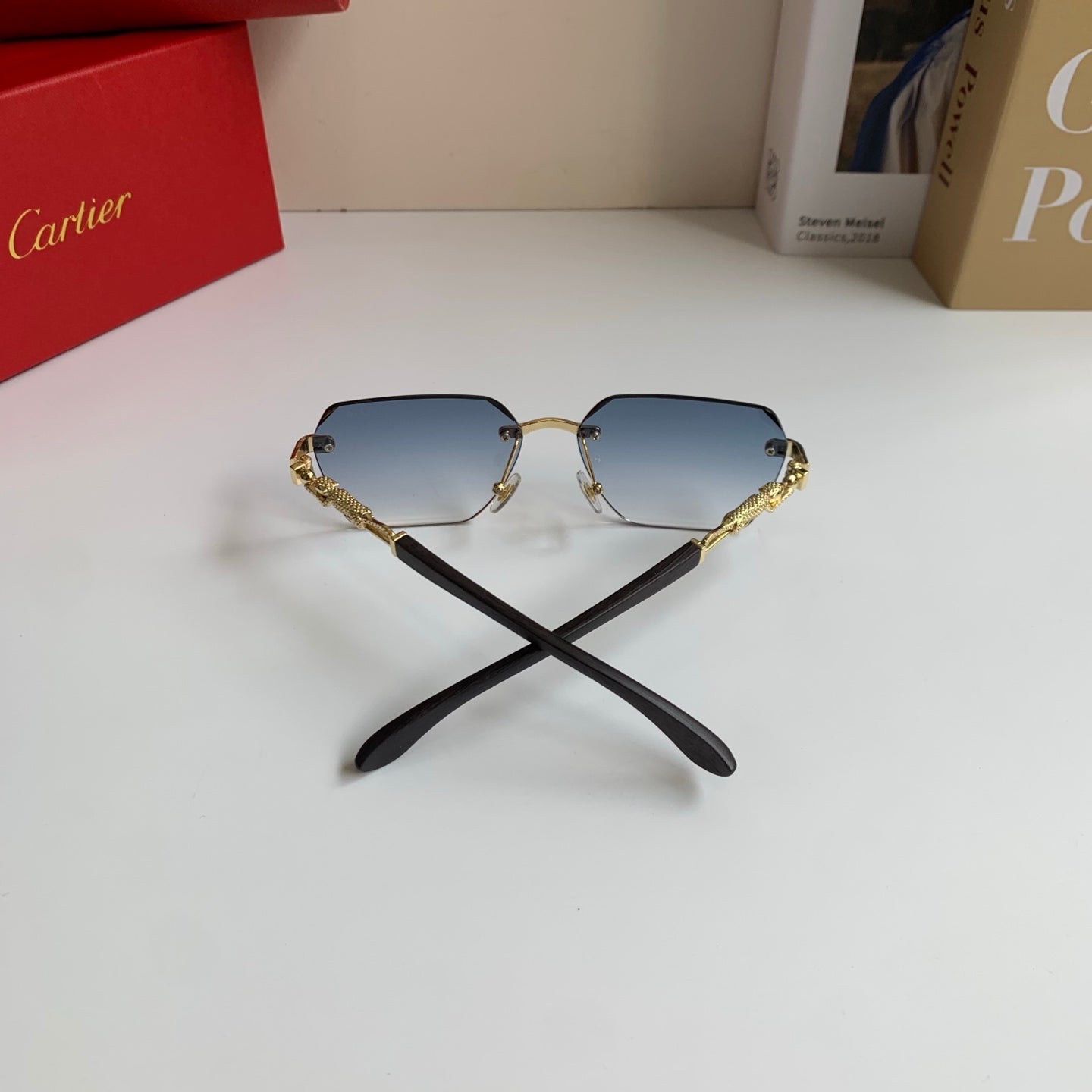 Cartier Lightweight Rimless Silver Lens Sunglasses for Men & Women - 399023 - detail image 7