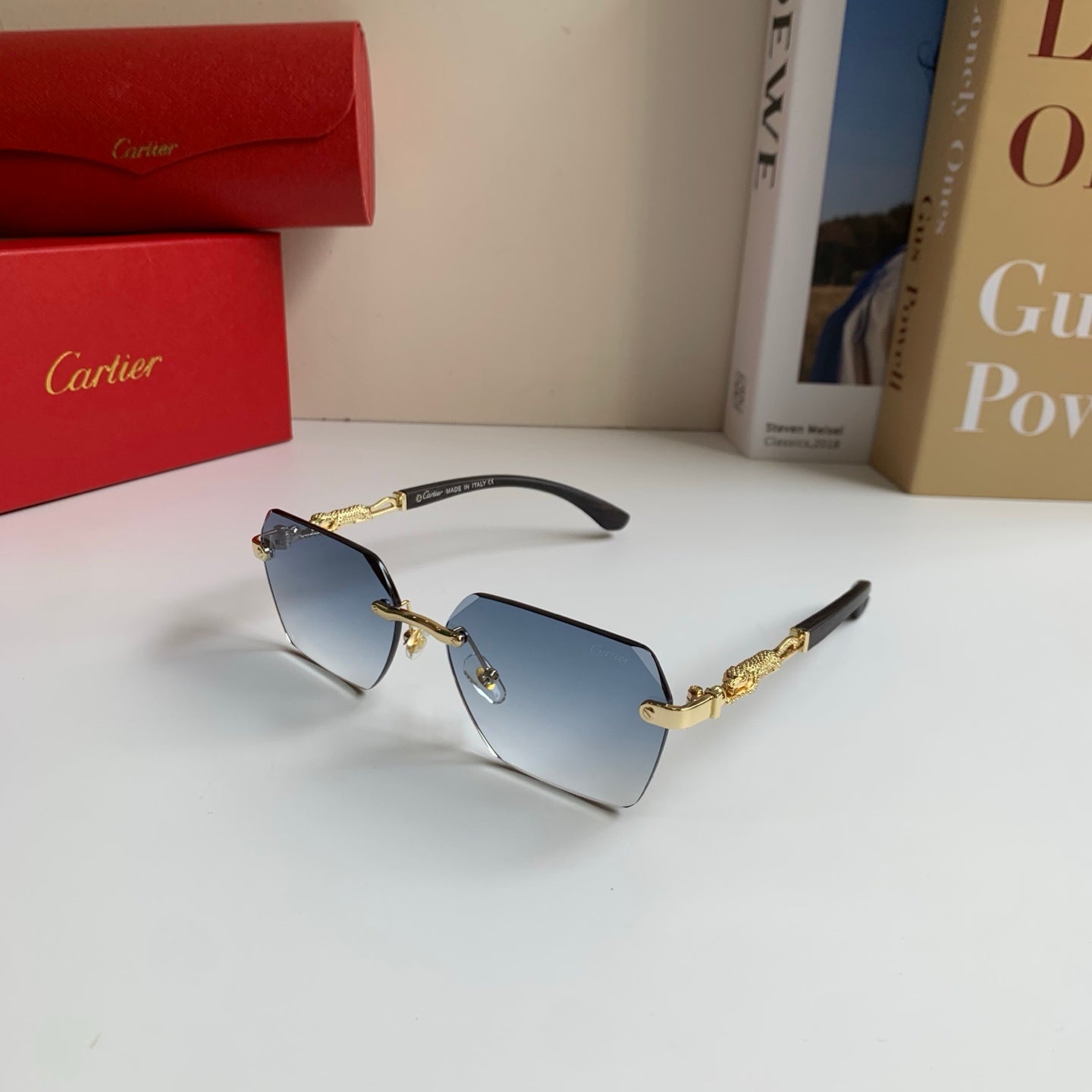 Cartier Lightweight Rimless Silver Lens Sunglasses for Men & Women - 399023 - detail image 2