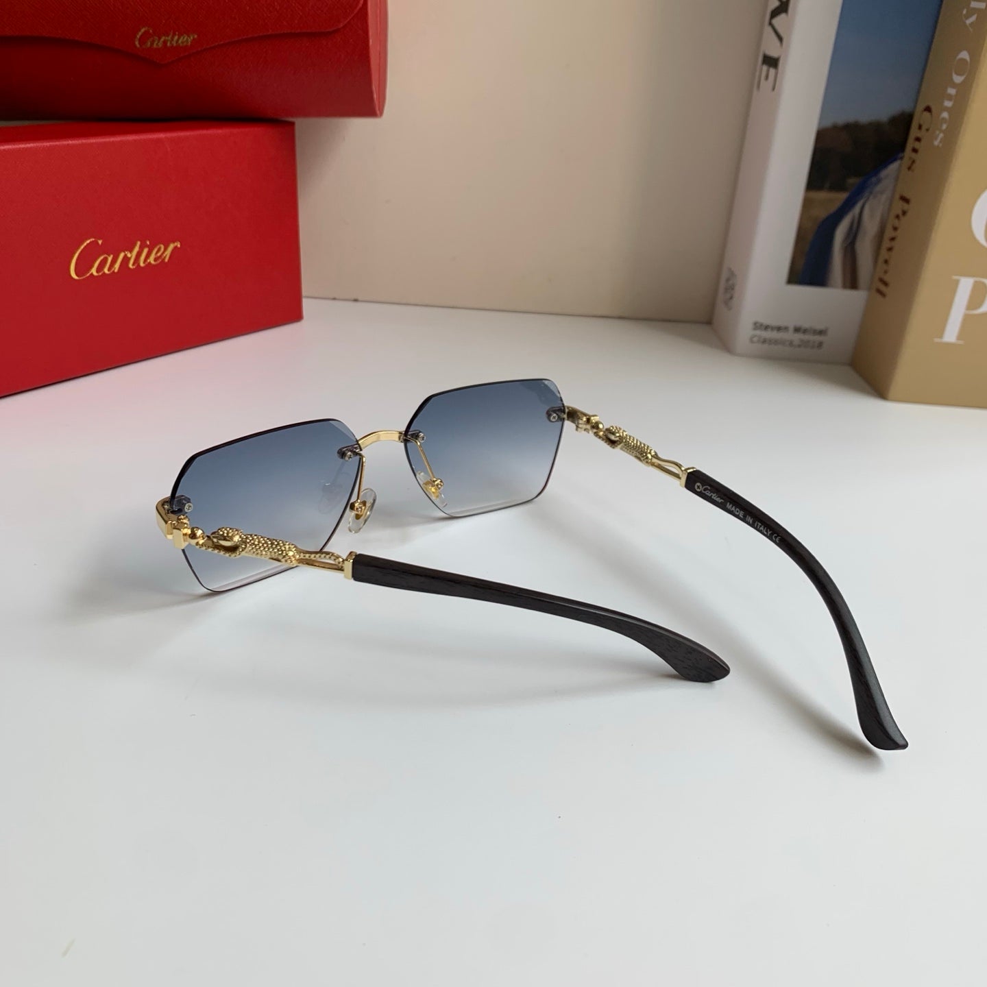 Cartier Lightweight Rimless Silver Lens Sunglasses for Men & Women - 399023 - detail image 6