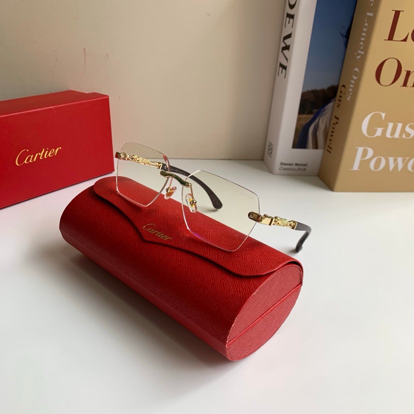 Cartier Lightweight Rimless Silver Lens Sunglasses for Men & Women - 399024 - detail image 4