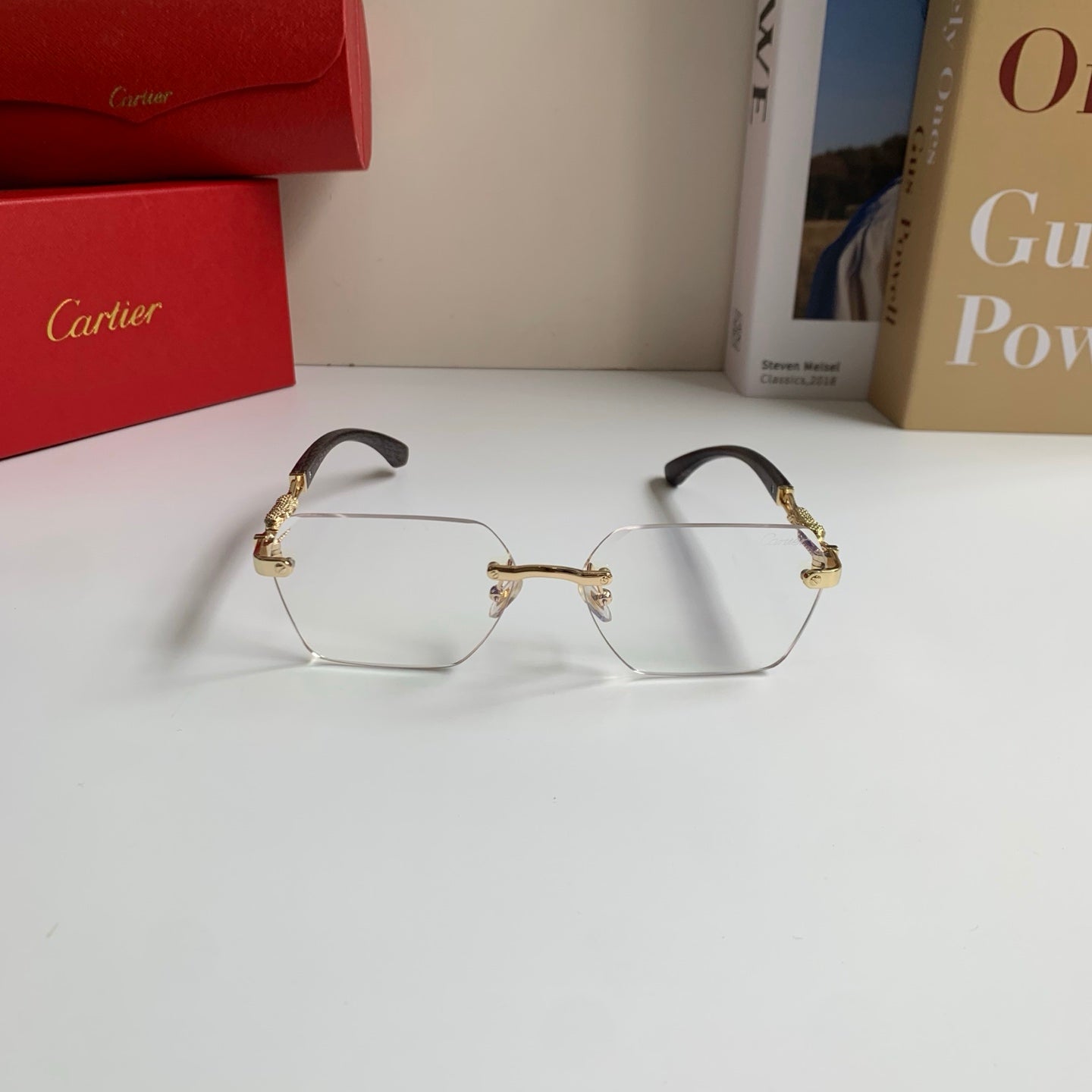 Cartier Lightweight Rimless Silver Lens Sunglasses for Men & Women - 399024 - detail image 3