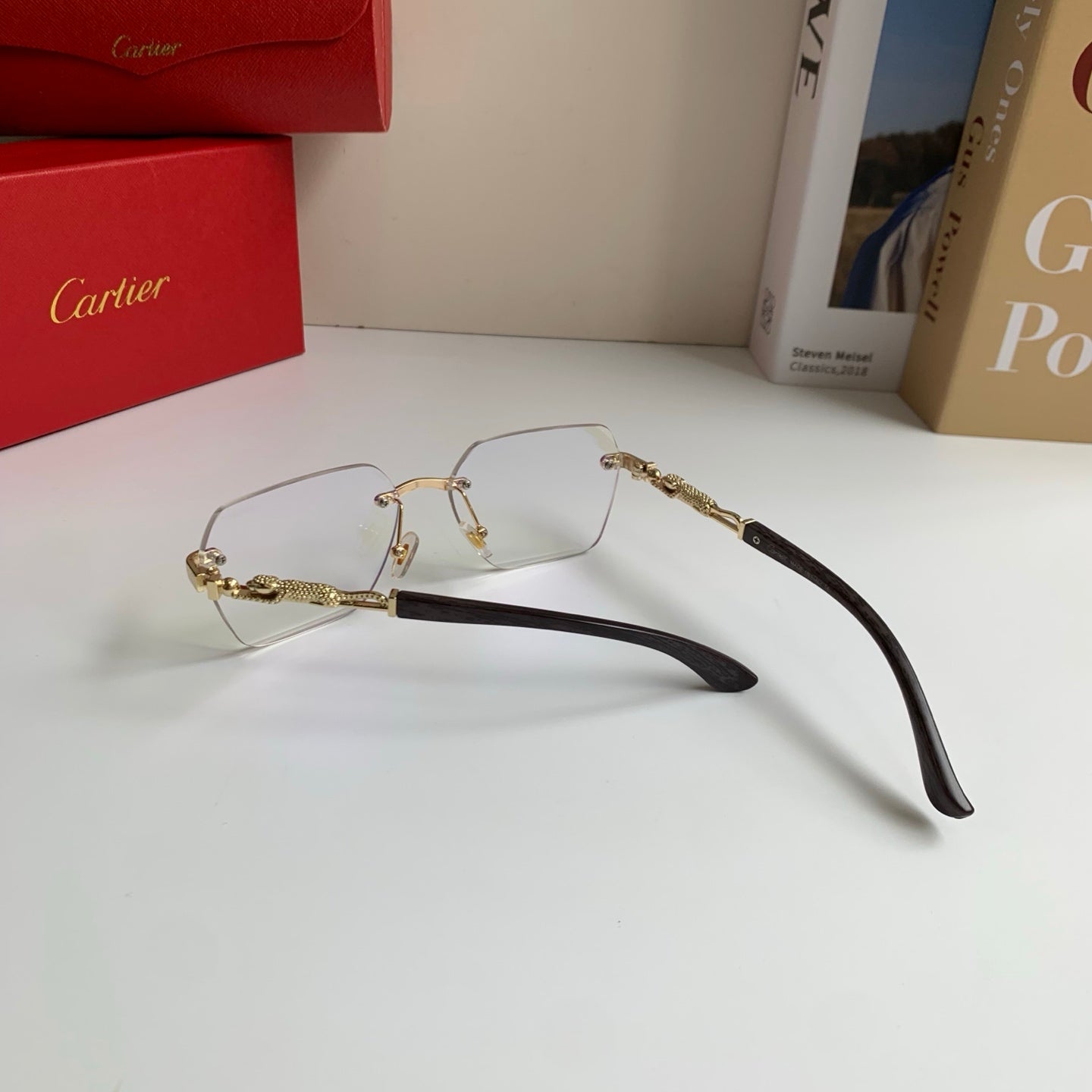 Cartier Lightweight Rimless Silver Lens Sunglasses for Men & Women - 399024 - detail image 9