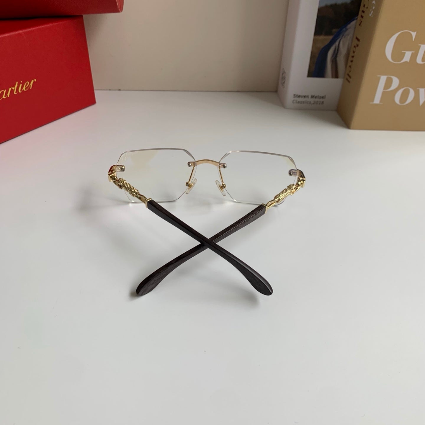 Cartier Lightweight Rimless Silver Lens Sunglasses for Men & Women - 487345 - detail image 8