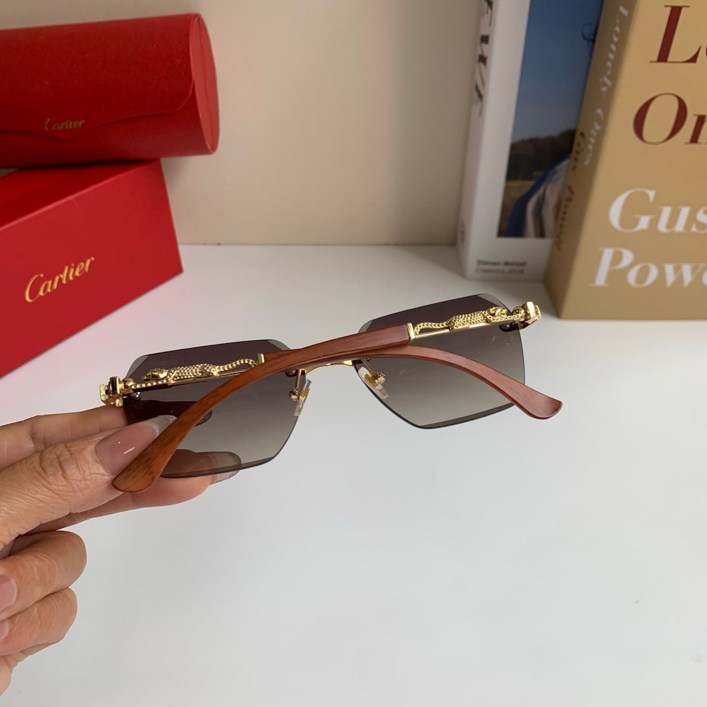 Cartier Lightweight Rimless Silver Lens Sunglasses for Men & Women - 487346 - detail image 6