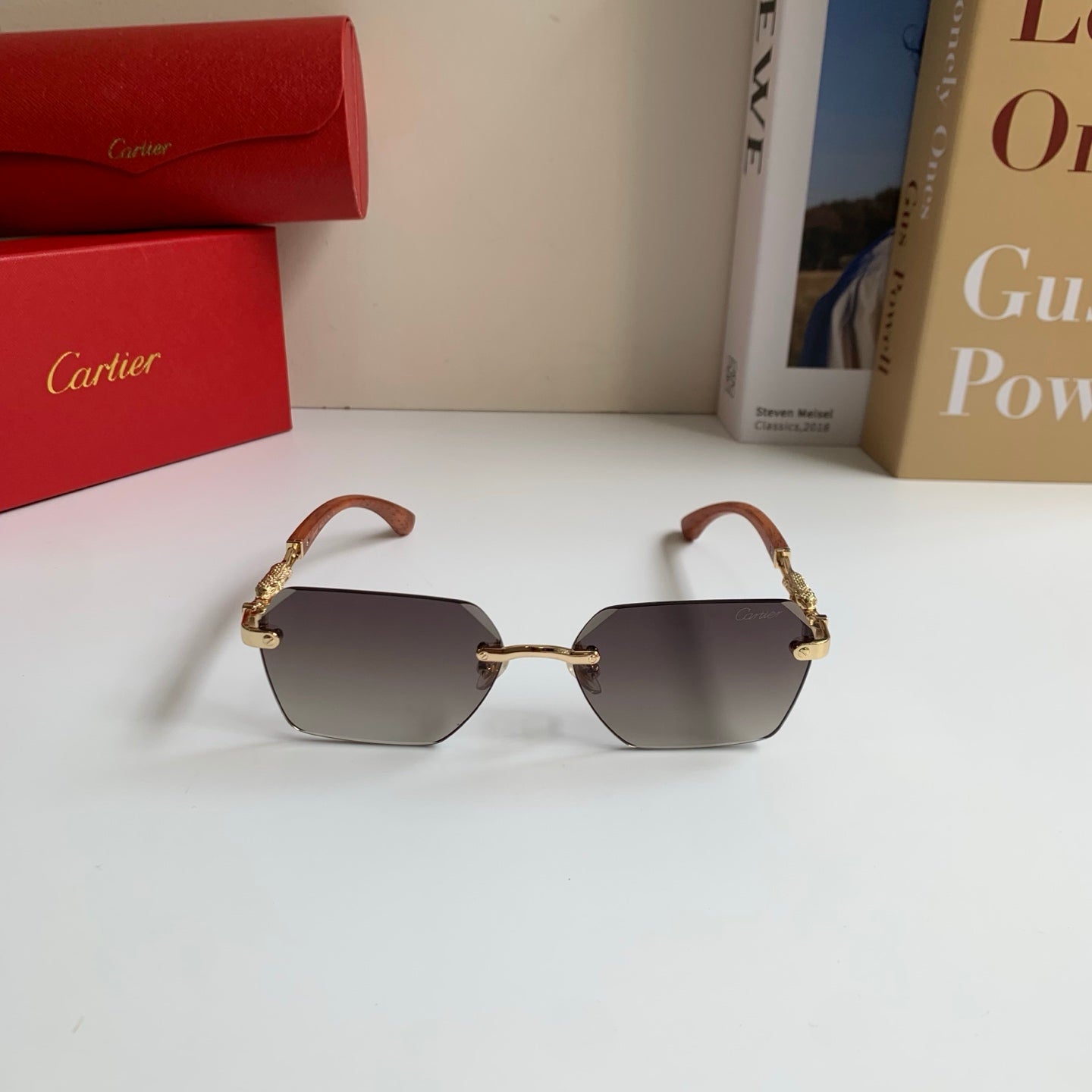 Cartier Lightweight Rimless Silver Lens Sunglasses for Men & Women - 399025 - detail image 3