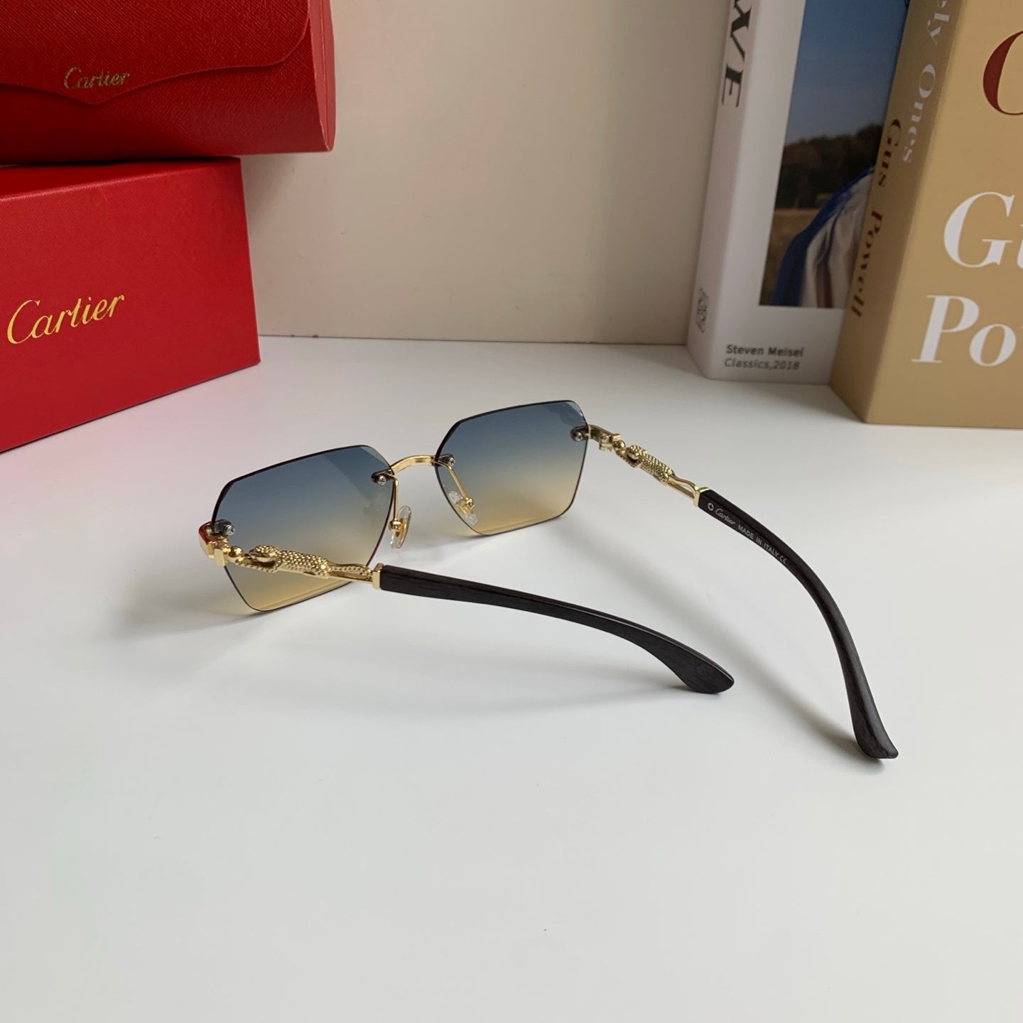 Cartier Lightweight Rimless Silver Lens Sunglasses for Men & Women - 399026 - detail image 8