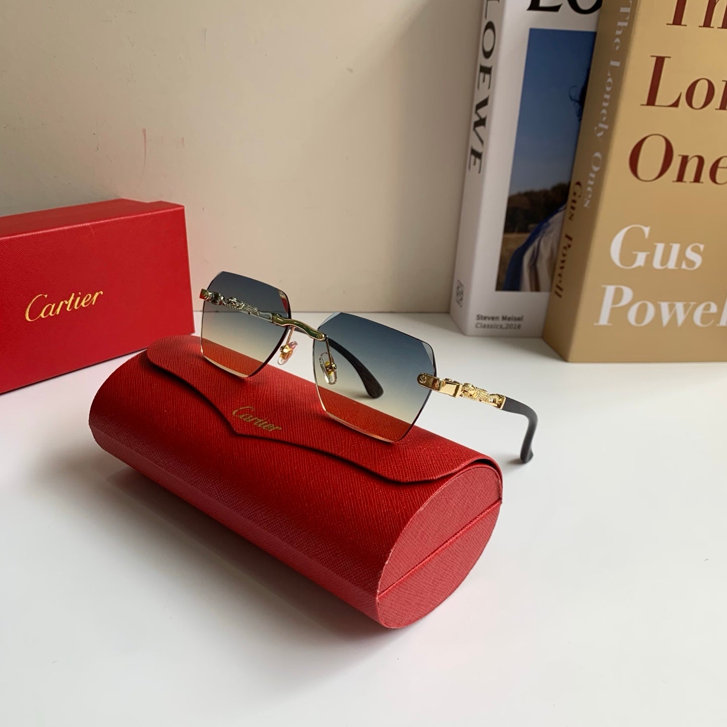 Cartier Lightweight Rimless Silver Lens Sunglasses for Men & Women - 399026 - detail image 4