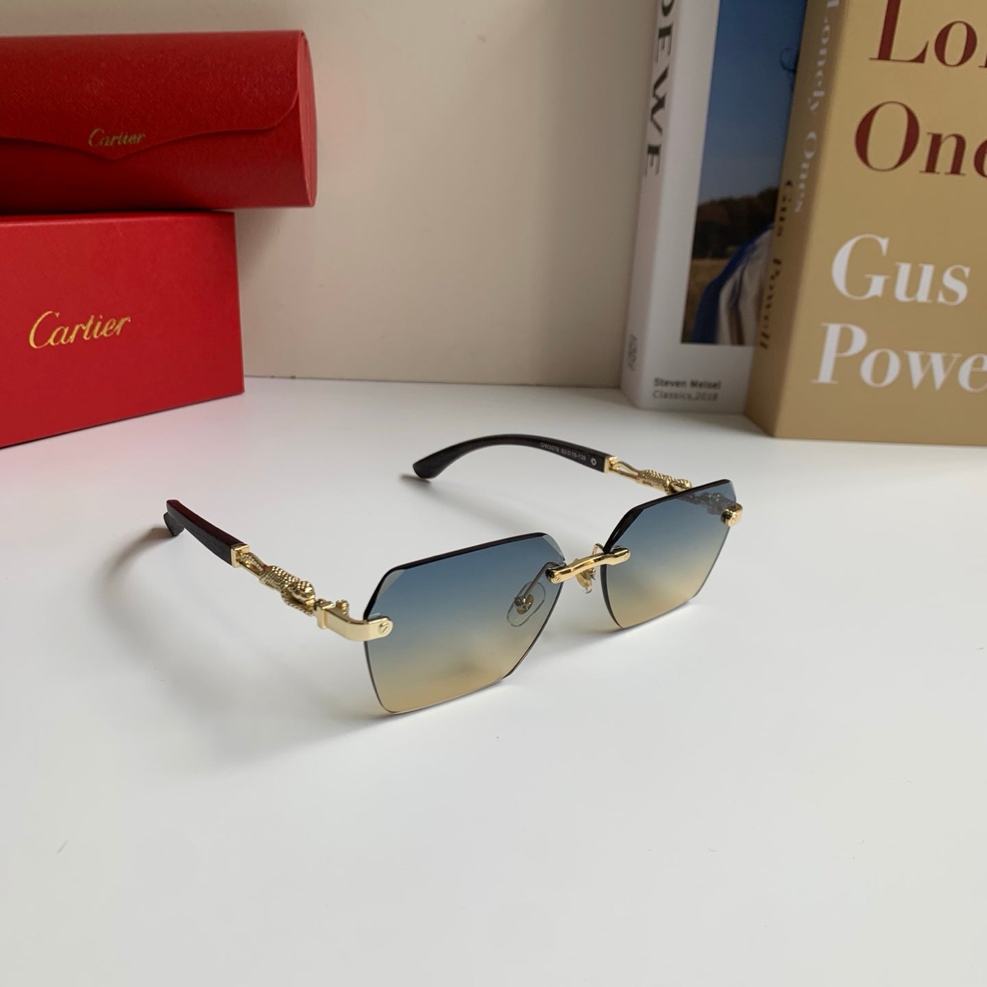 Cartier Lightweight Rimless Silver Lens Sunglasses for Men & Women - 399026