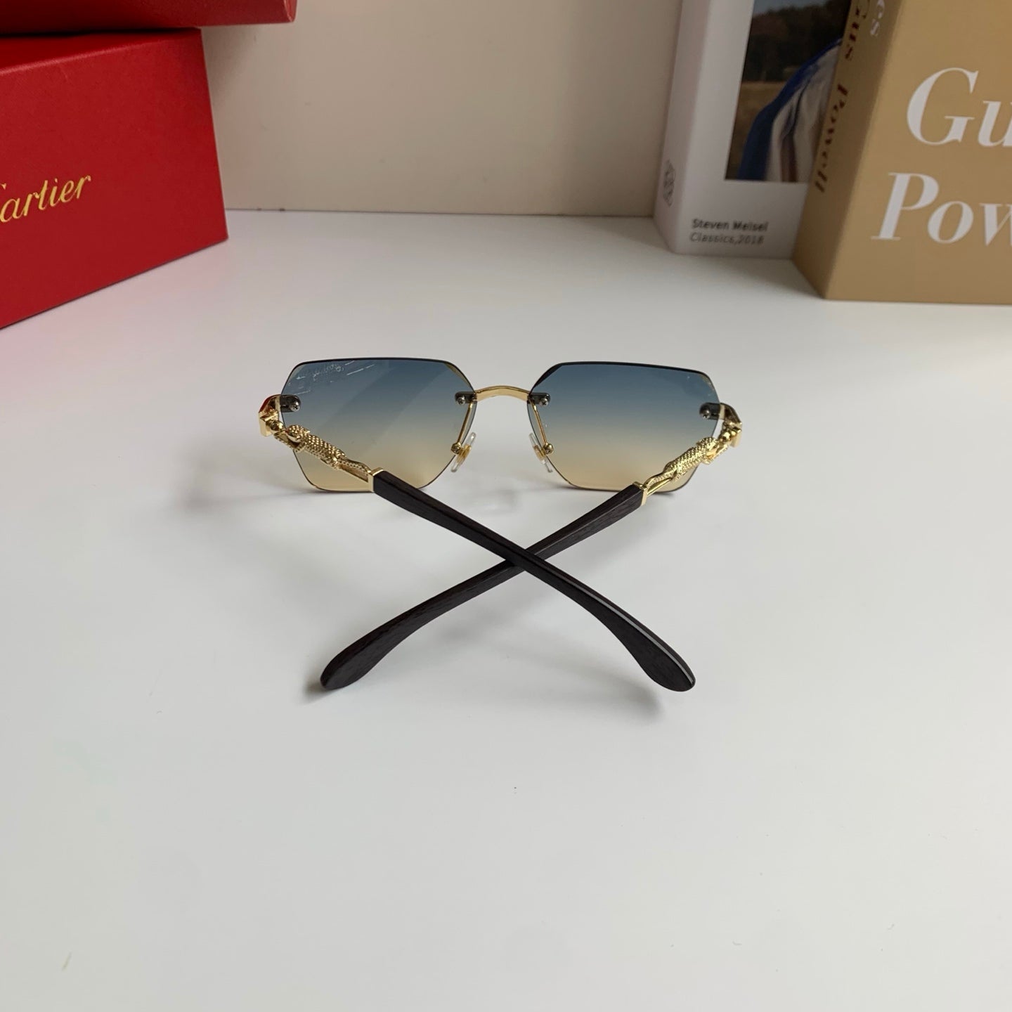Cartier Lightweight Rimless Silver Lens Sunglasses for Men & Women - 399026 - detail image 9