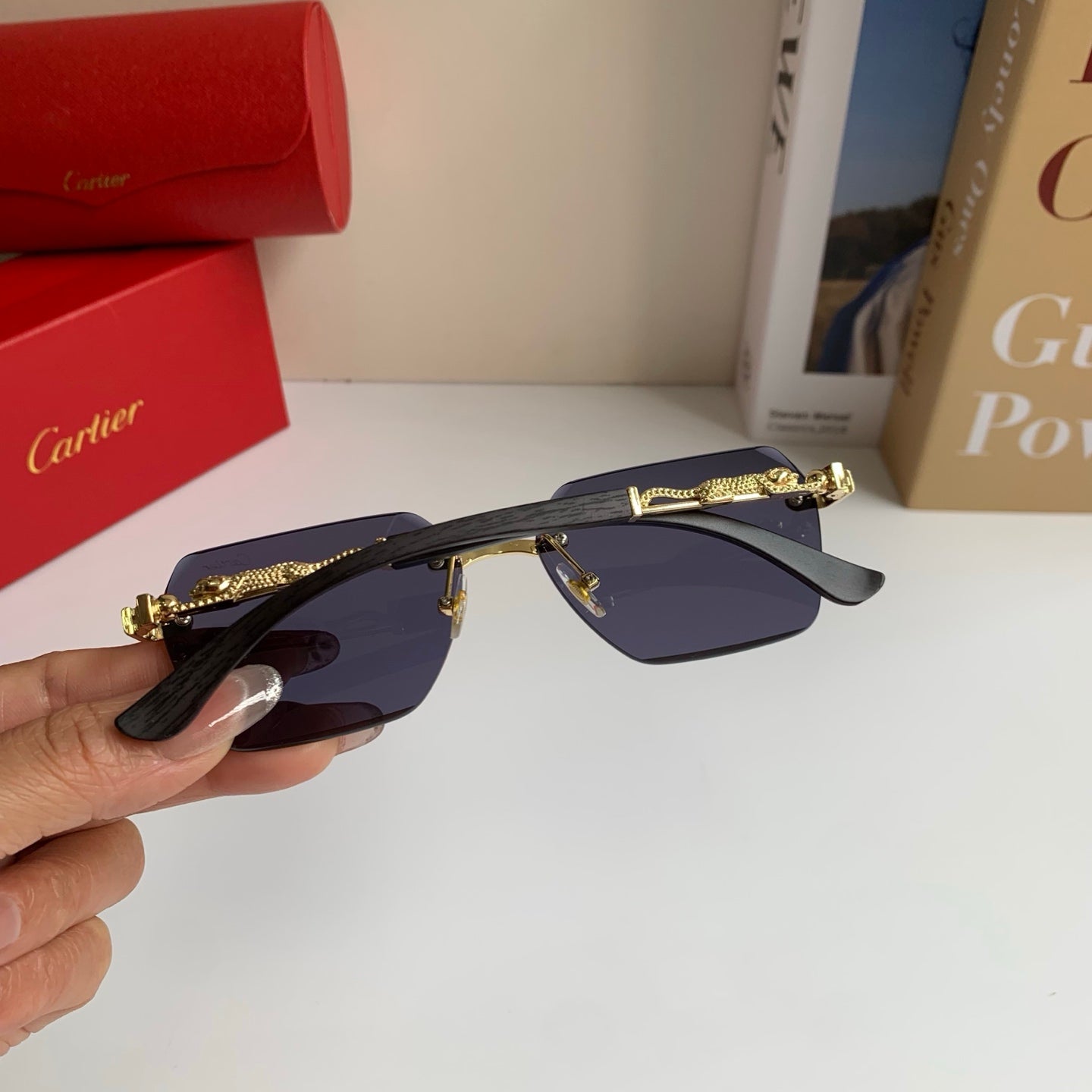 Cartier Lightweight Rimless Silver Lens Sunglasses for Men & Women - 399027 - detail image 6