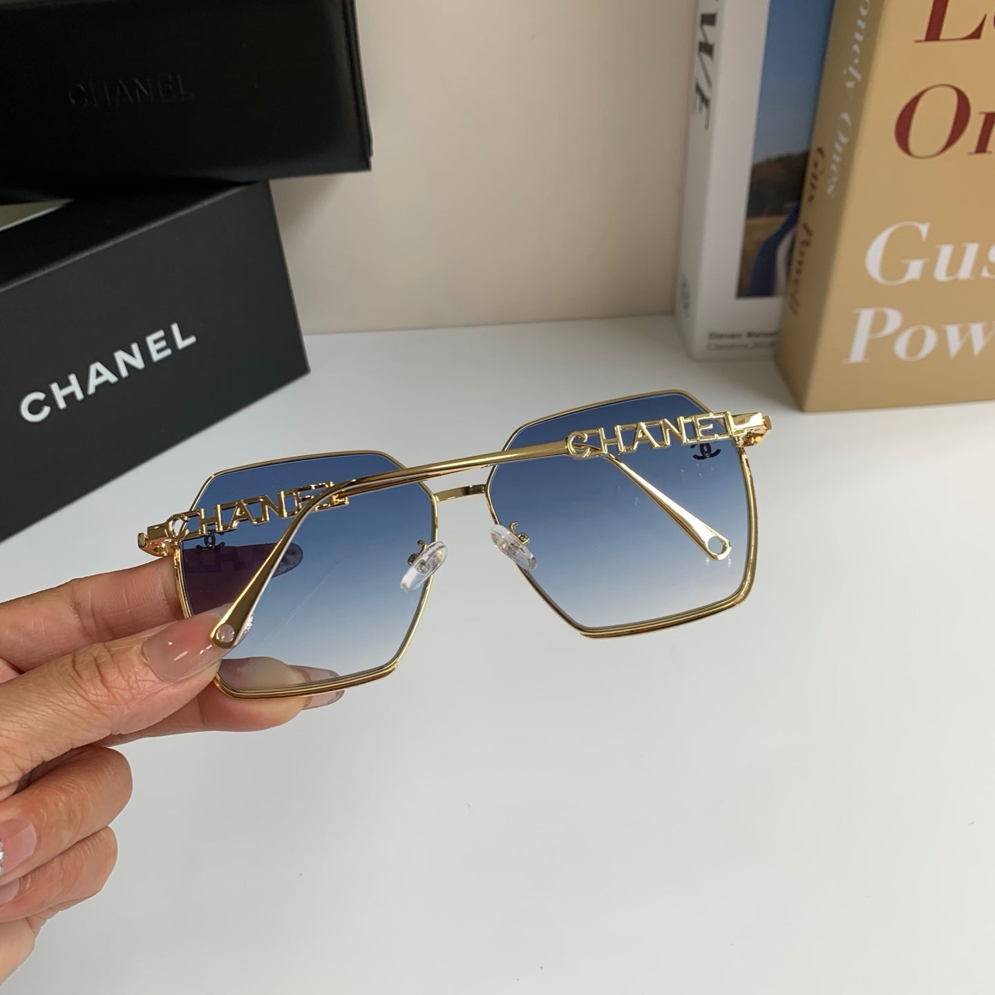 Chanel Metal Fashion Silver Lens Sunglasses for Men & Women - 493514 - detail image 6