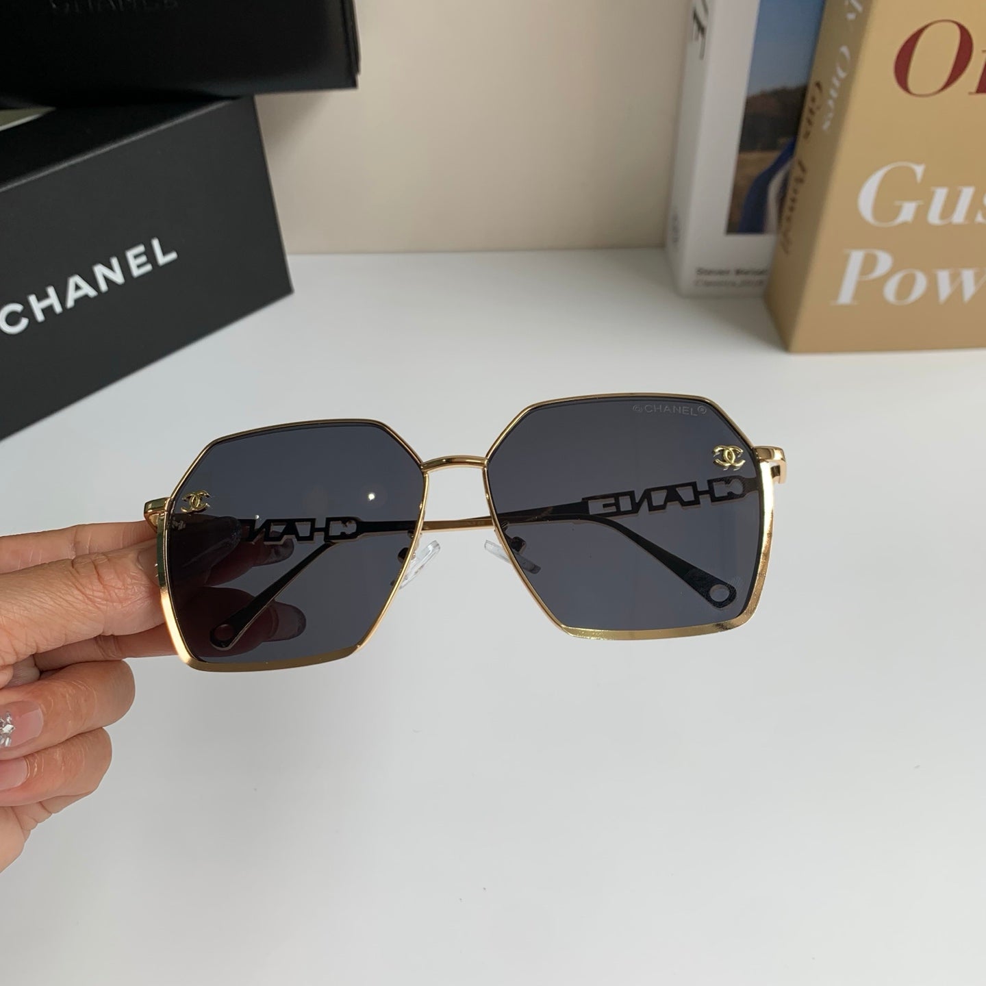 Chanel Metal Fashion Silver Lens Sunglasses for Men & Women - 493516 - detail image 5