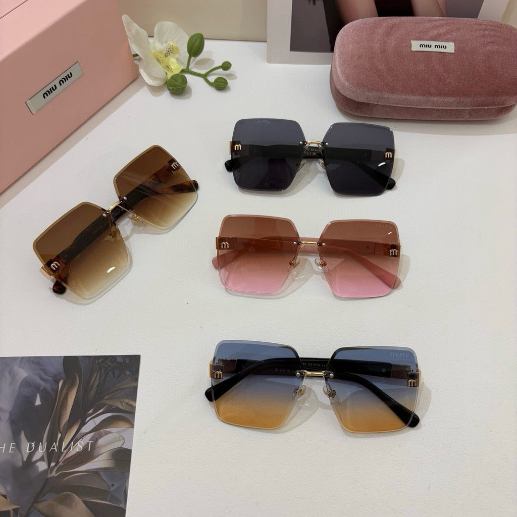 Miu Miu Square Black Lens Sunglasses for Men & Women - 158582 - detail image 2