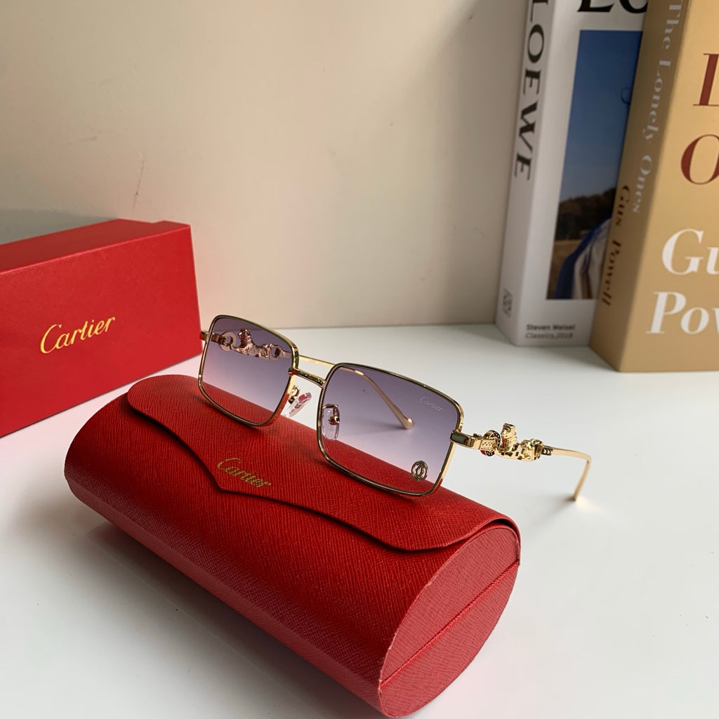 Cartier Metal Square Silver Lens Sunglasses for Men & Women - 158498 - detail image 4