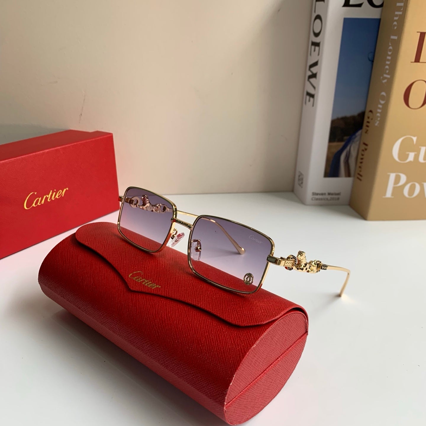 Cartier Metal Square Silver Lens Sunglasses for Men & Women - 158498 - detail image 4