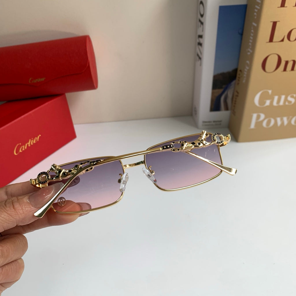 Cartier Metal Square Silver Lens Sunglasses for Men & Women - 158498 - detail image 8