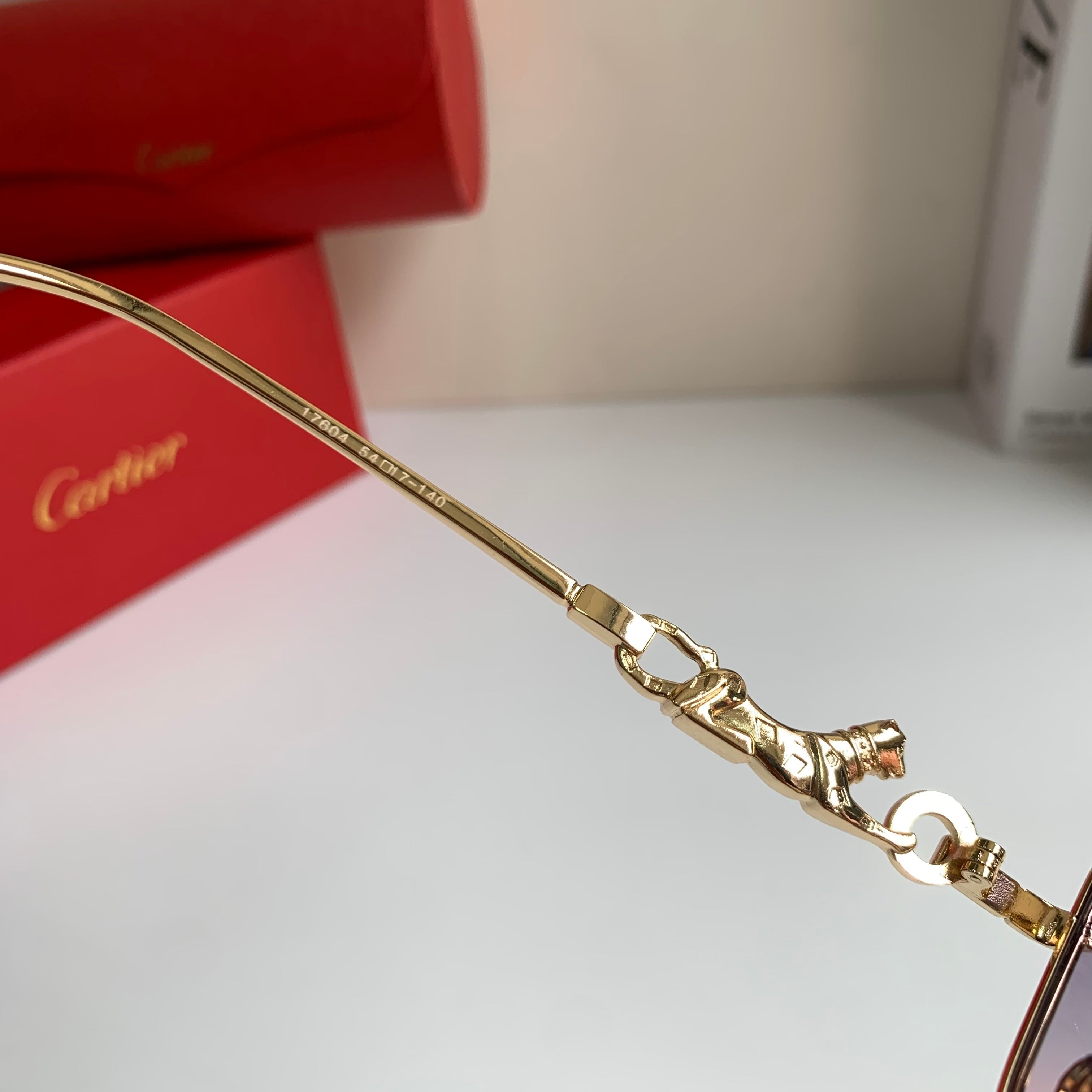 Cartier Metal Square Silver Lens Sunglasses for Men & Women - 158498 - detail image 6