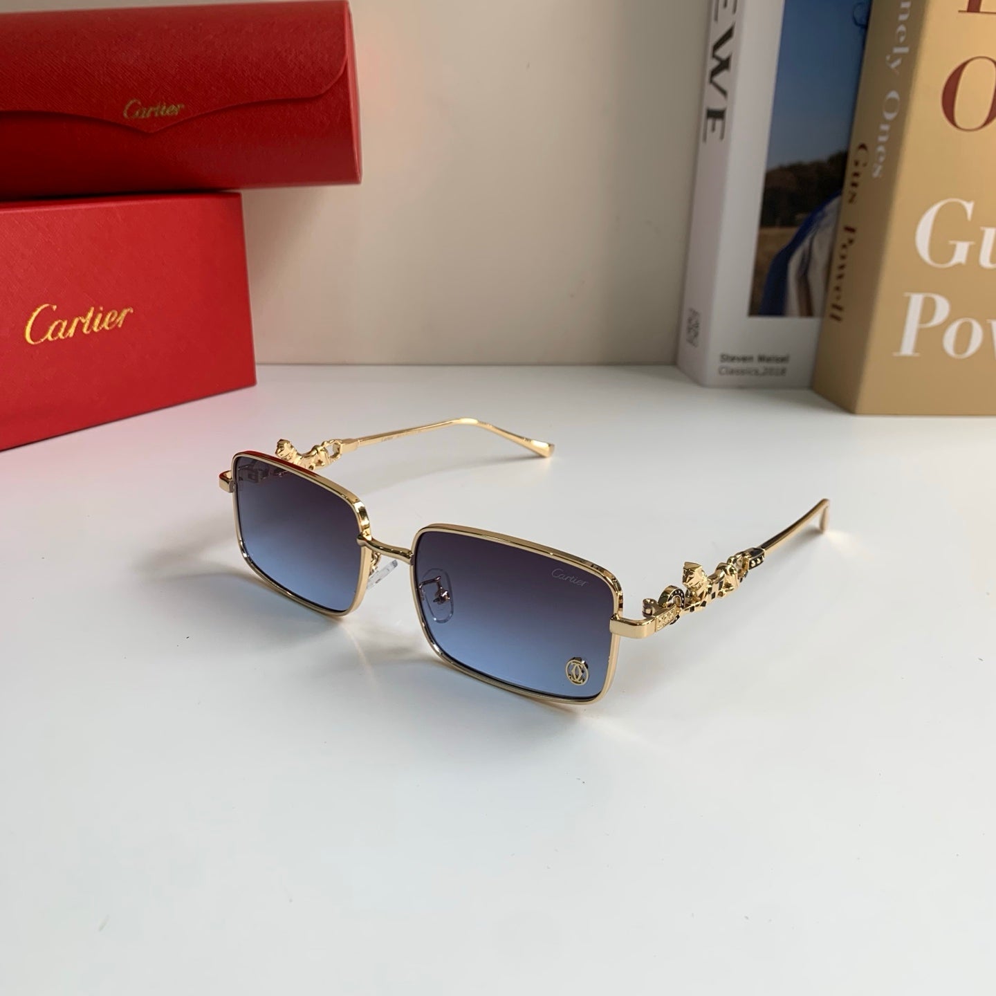 Cartier Metal Square Silver Lens Sunglasses for Men & Women - 415826 - detail image 2