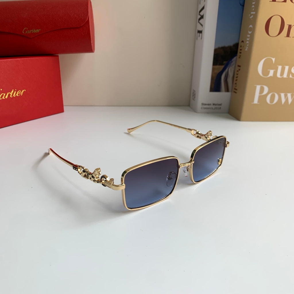 Cartier Metal Square Silver Lens Sunglasses for Men & Women - 415826