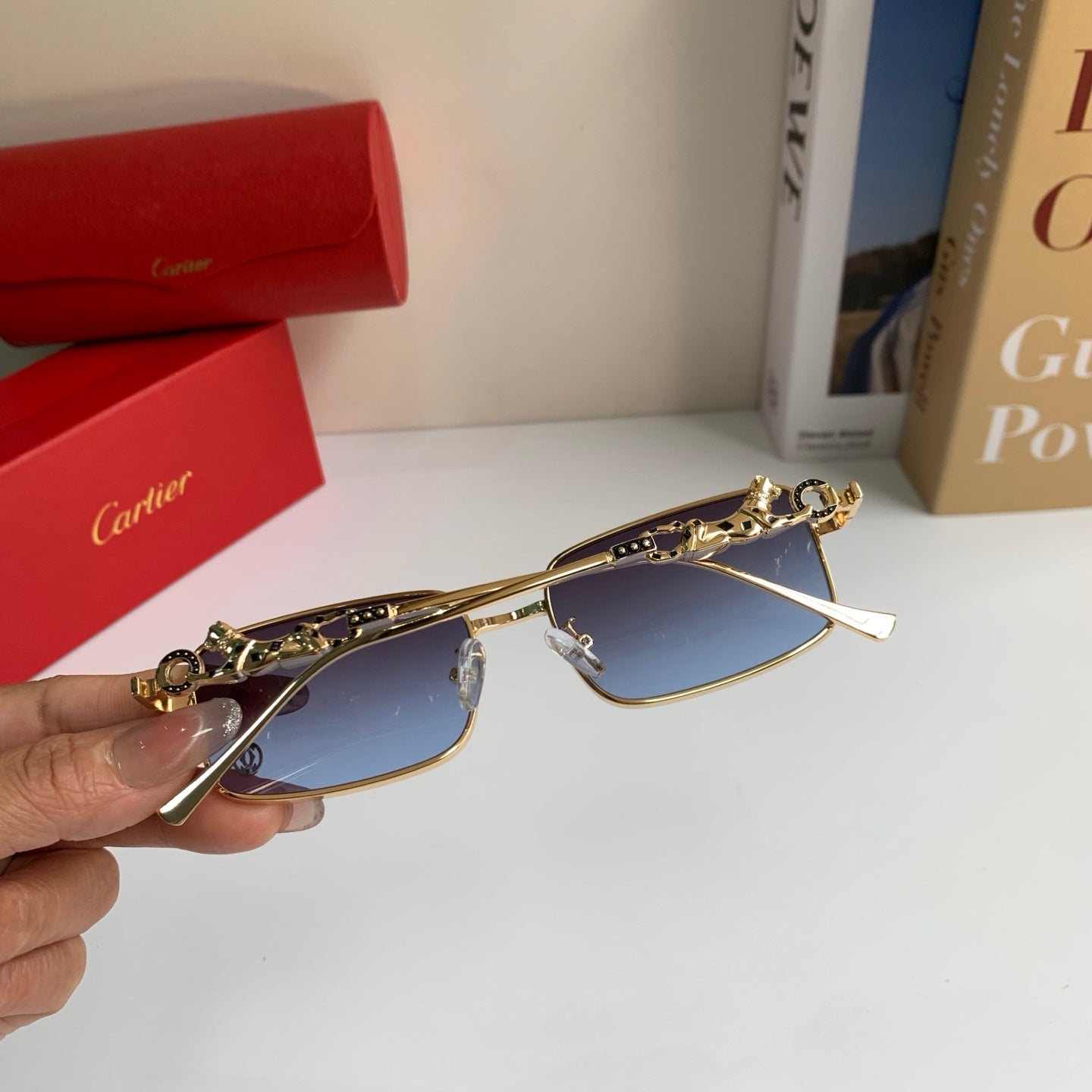 Cartier Metal Square Silver Lens Sunglasses for Men & Women - 415826 - detail image 6