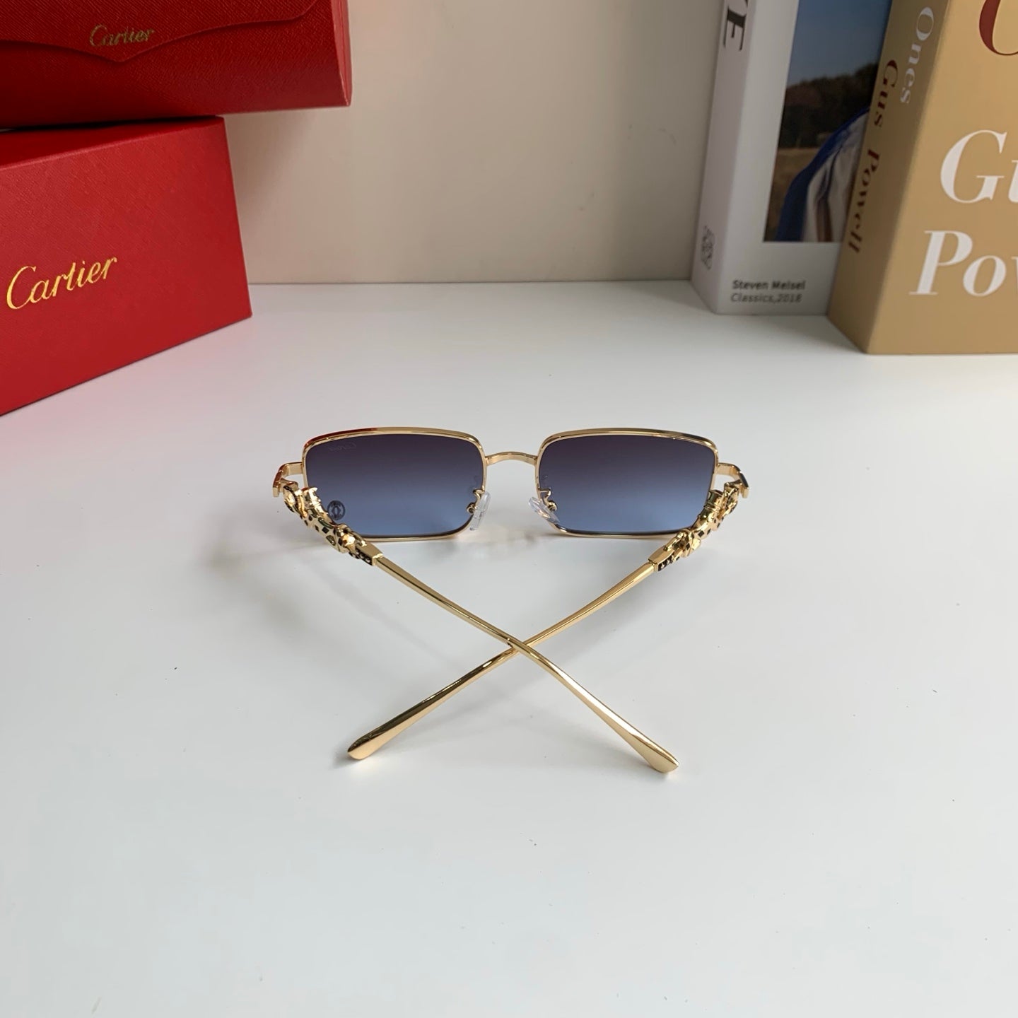 Cartier Metal Square Silver Lens Sunglasses for Men & Women - 415826 - detail image 9