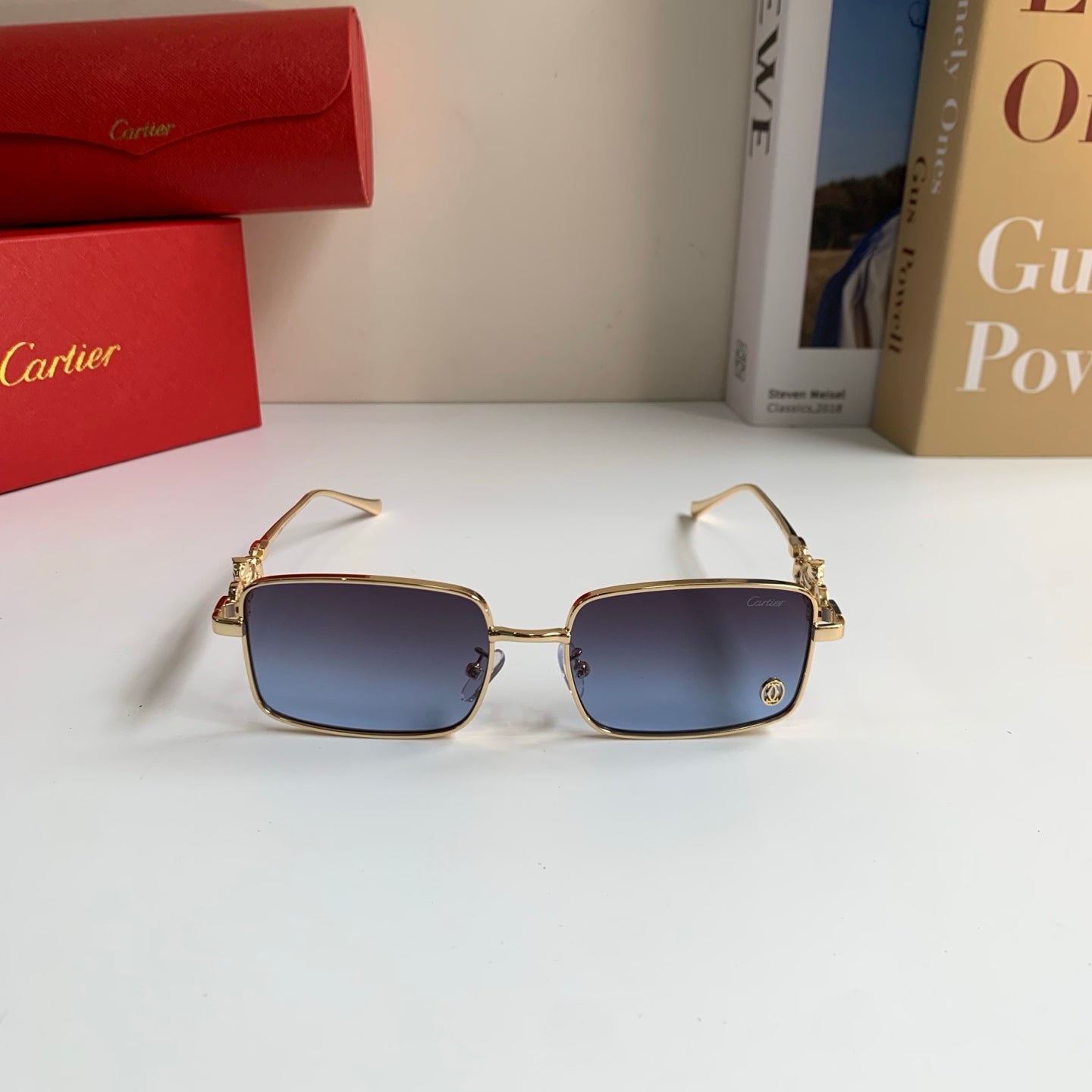 Cartier Metal Square Silver Lens Sunglasses for Men & Women - 415826 - detail image 3