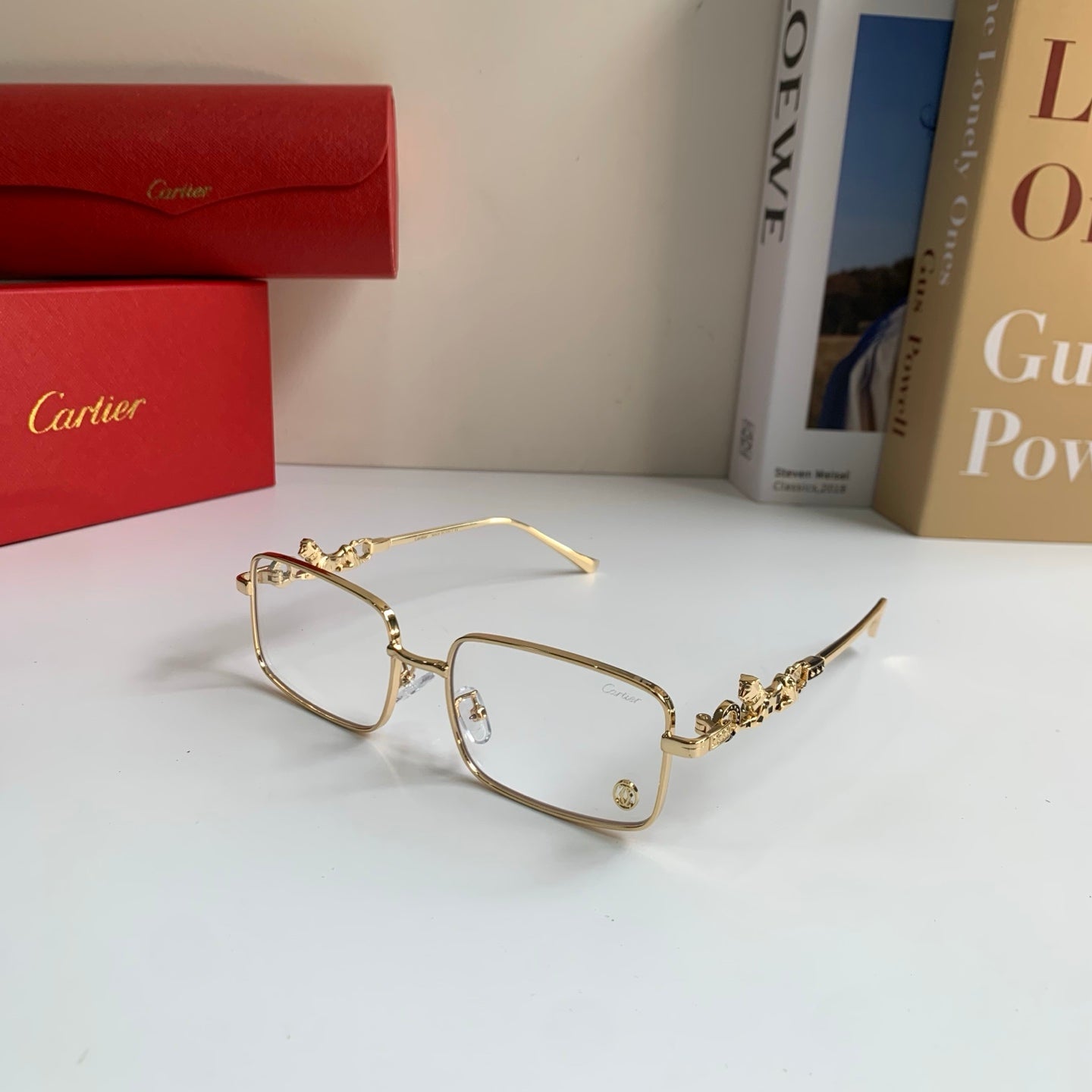 Cartier Metal Square Silver Lens Sunglasses for Men & Women - 158501 - detail image 2