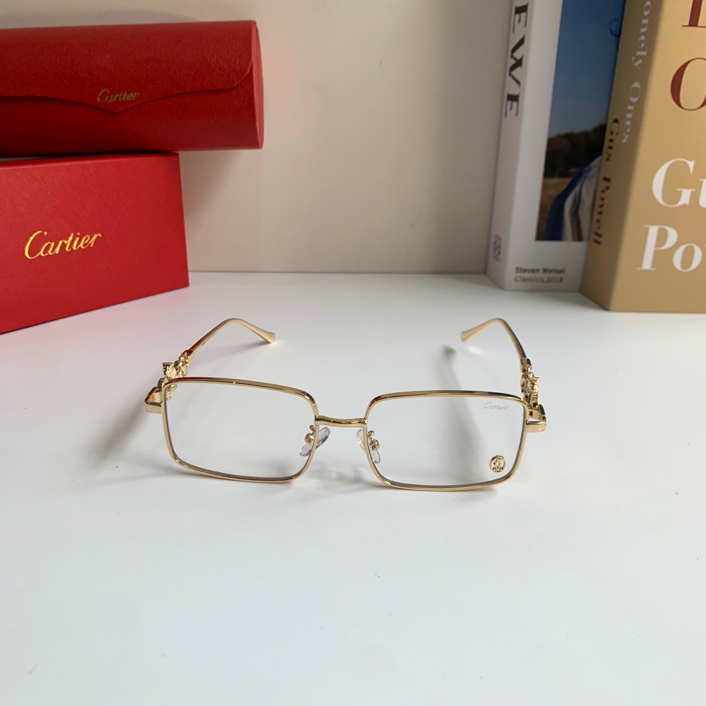 Cartier Metal Square Silver Lens Sunglasses for Men & Women - 158501 - detail image 3
