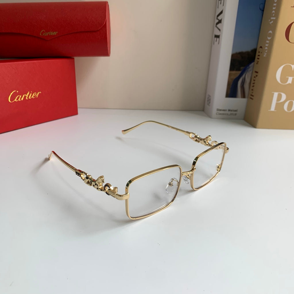 Cartier Metal Square Silver Lens Sunglasses for Men & Women - 158501