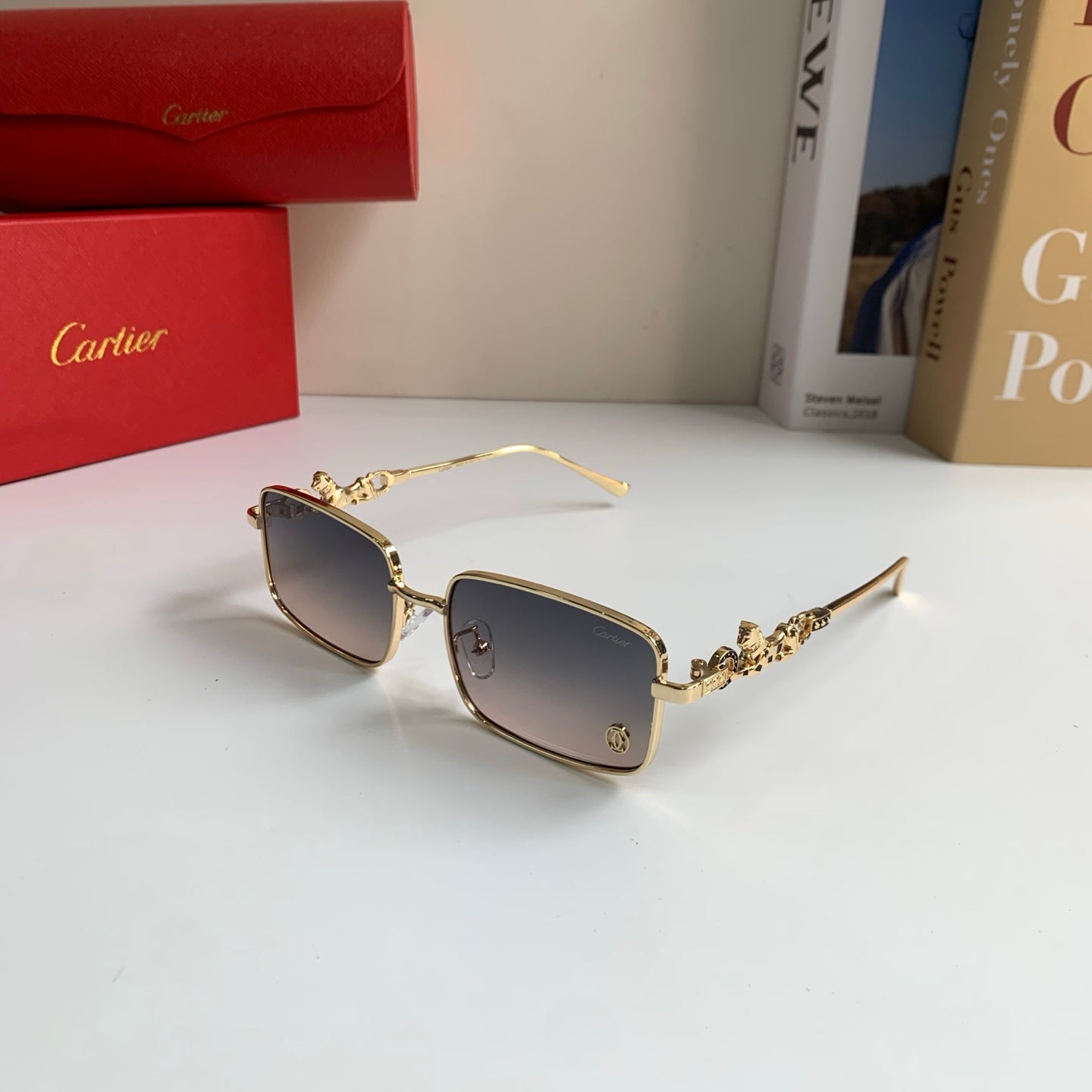 Cartier Metal Square Silver Lens Sunglasses for Men & Women - 415829 - detail image 2