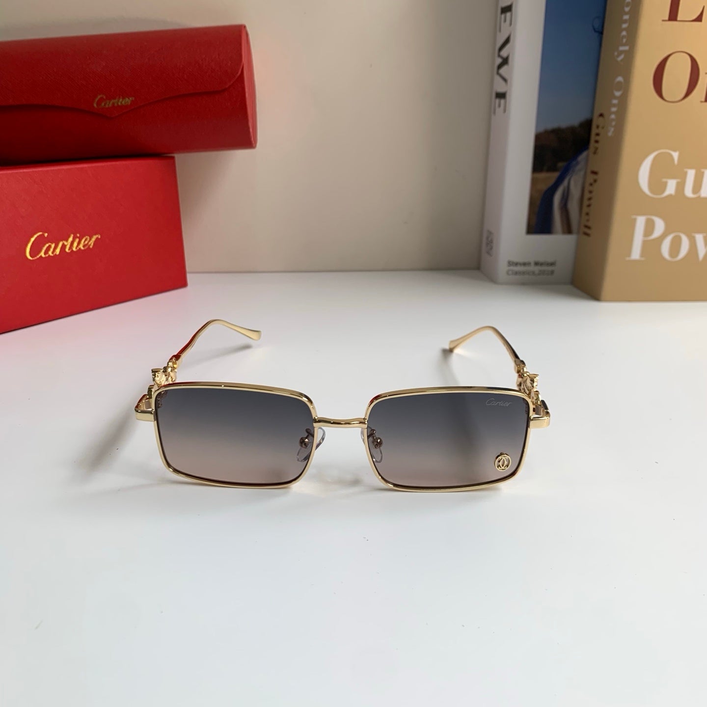 Cartier Metal Square Silver Lens Sunglasses for Men & Women - 415829 - detail image 3