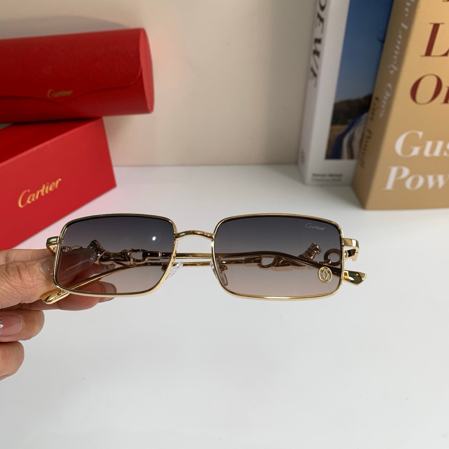 Cartier Metal Square Silver Lens Sunglasses for Men & Women - 415829 - detail image 5