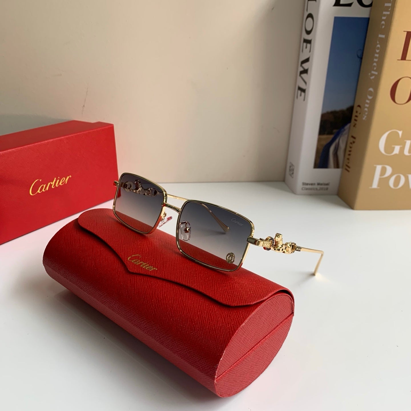 Cartier Metal Square Silver Lens Sunglasses for Men & Women - 415829 - detail image 4