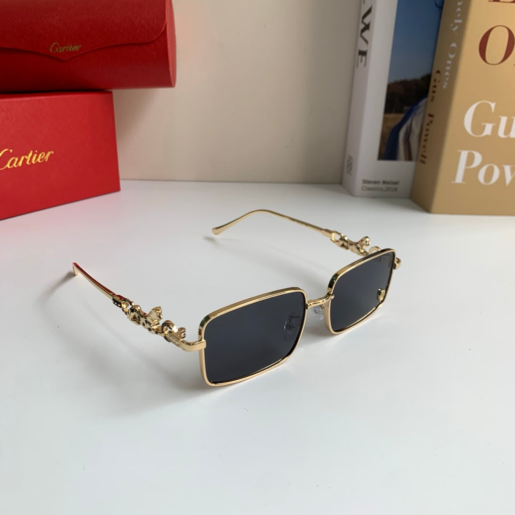 Cartier Metal Square Silver Lens Sunglasses for Men & Women - 158503