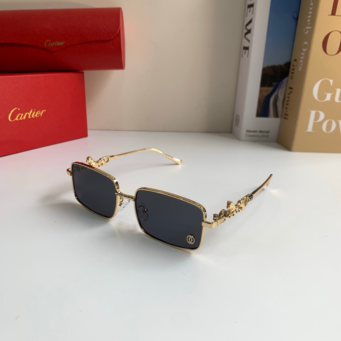 Cartier Metal Square Silver Lens Sunglasses for Men & Women - 158503 - detail image 2