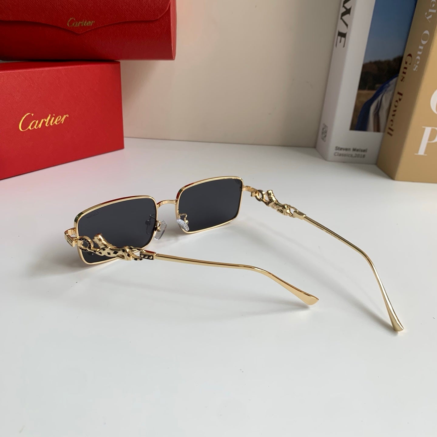 Cartier Metal Square Silver Lens Sunglasses for Men & Women - 158503 - detail image 6