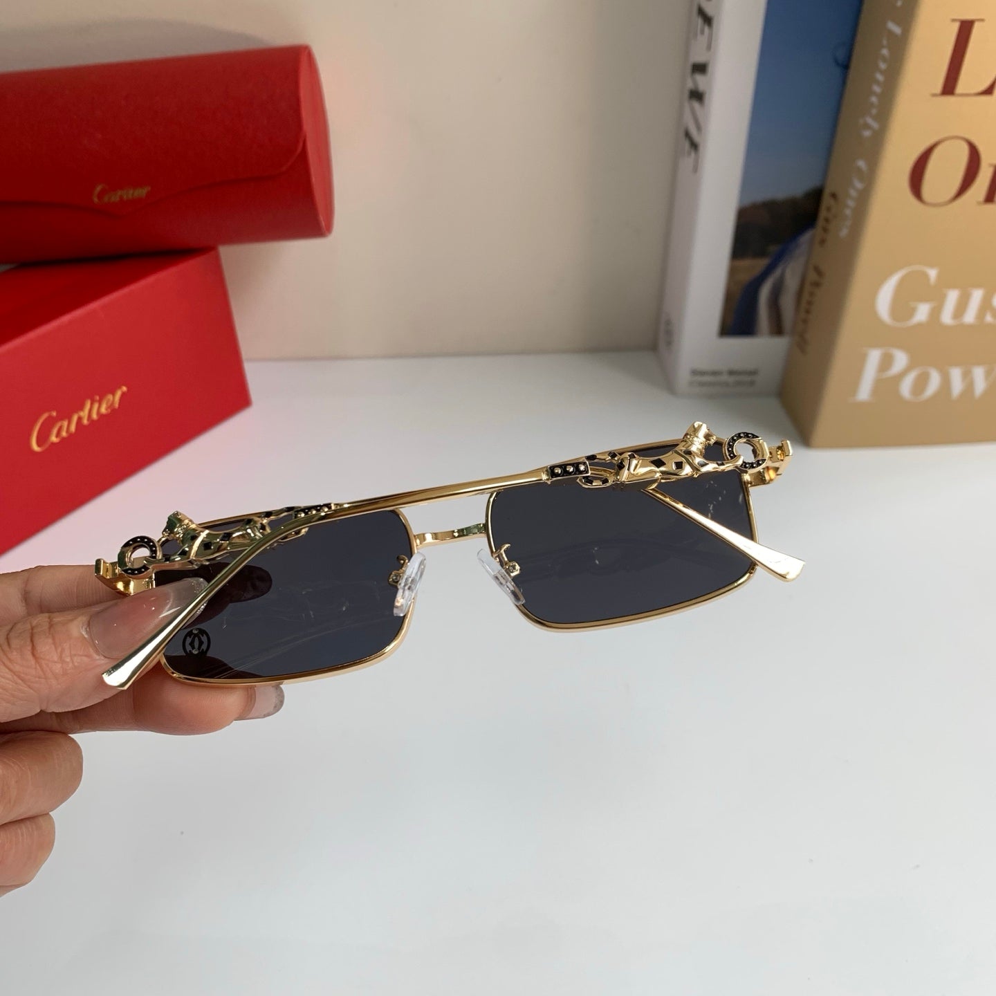 Cartier Metal Square Silver Lens Sunglasses for Men & Women - 415830 - detail image 7