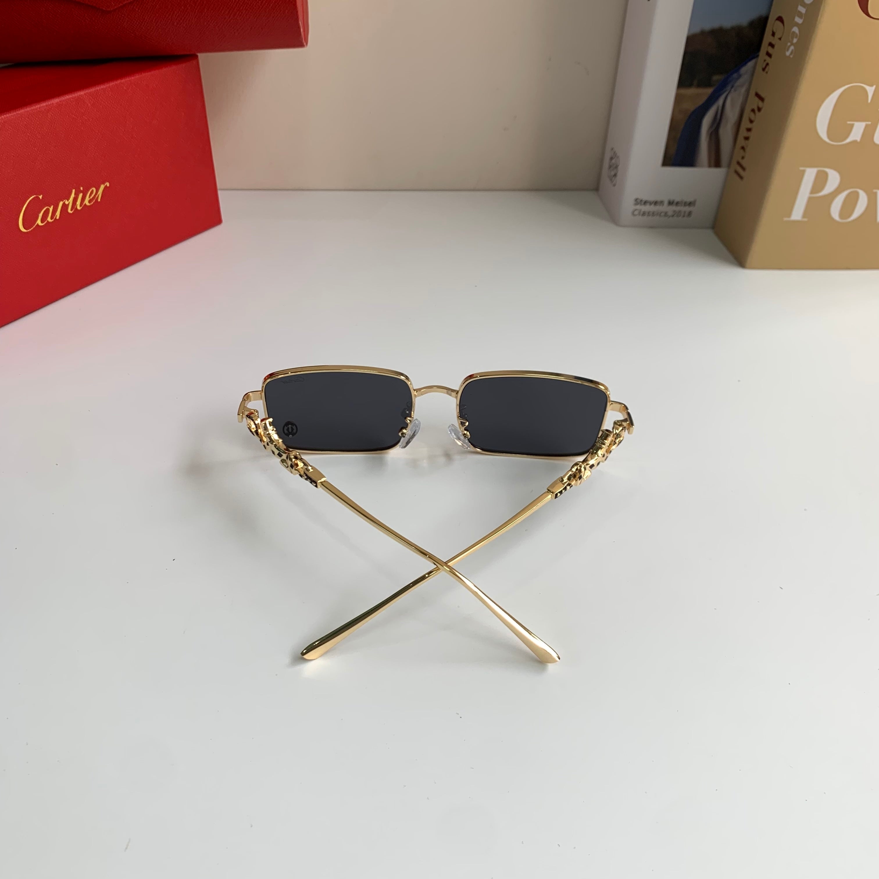 Cartier Metal Square Silver Lens Sunglasses for Men & Women - 158503 - detail image 8