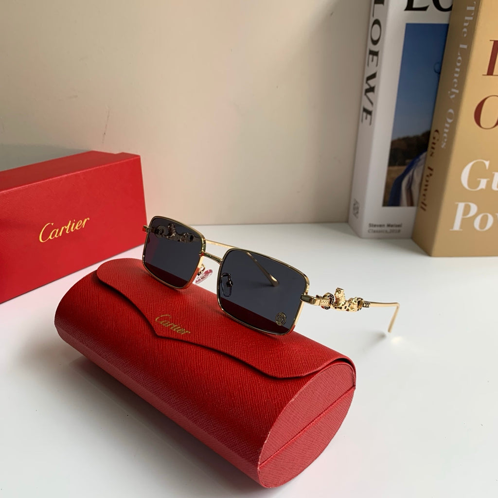 Cartier Metal Square Silver Lens Sunglasses for Men & Women - 158503 - detail image 5