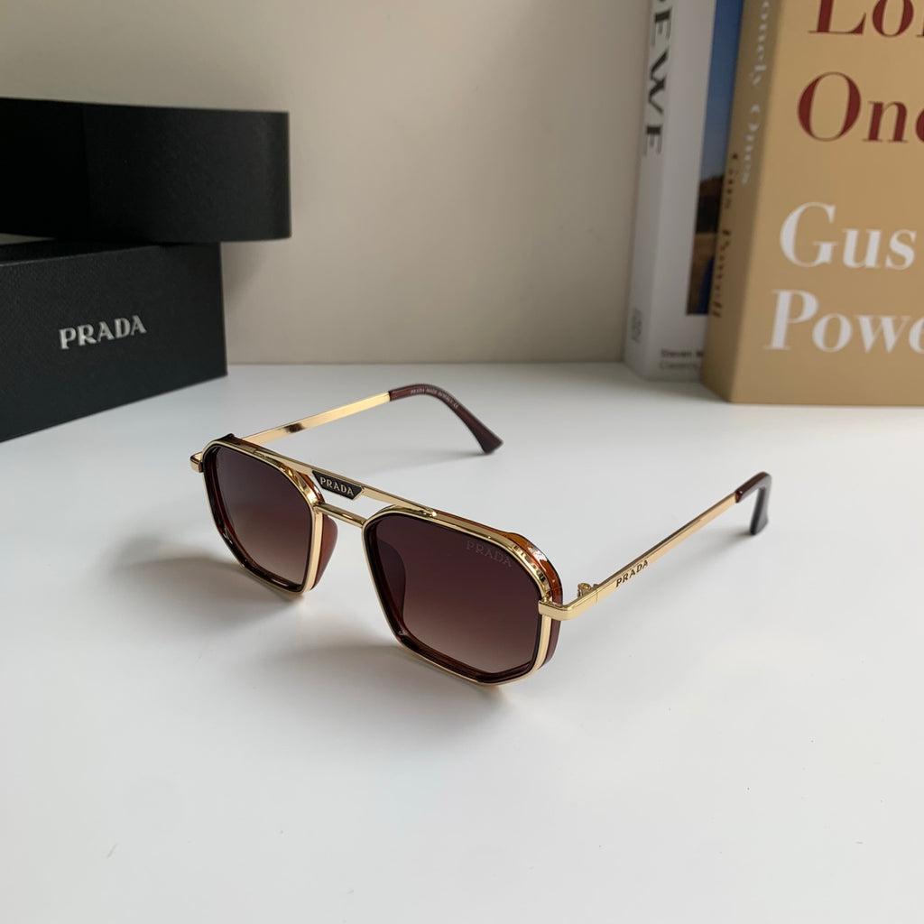 Prada Metal Square Brown Lens Sunglasses for Men & Women - 432072 - detail image 2