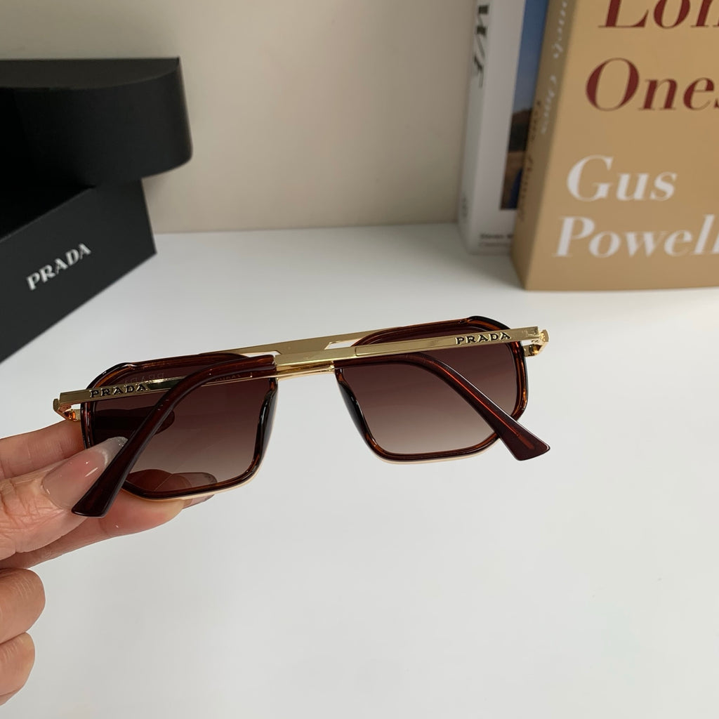 Prada Metal Square Brown Lens Sunglasses for Men & Women - 432072 - detail image 8