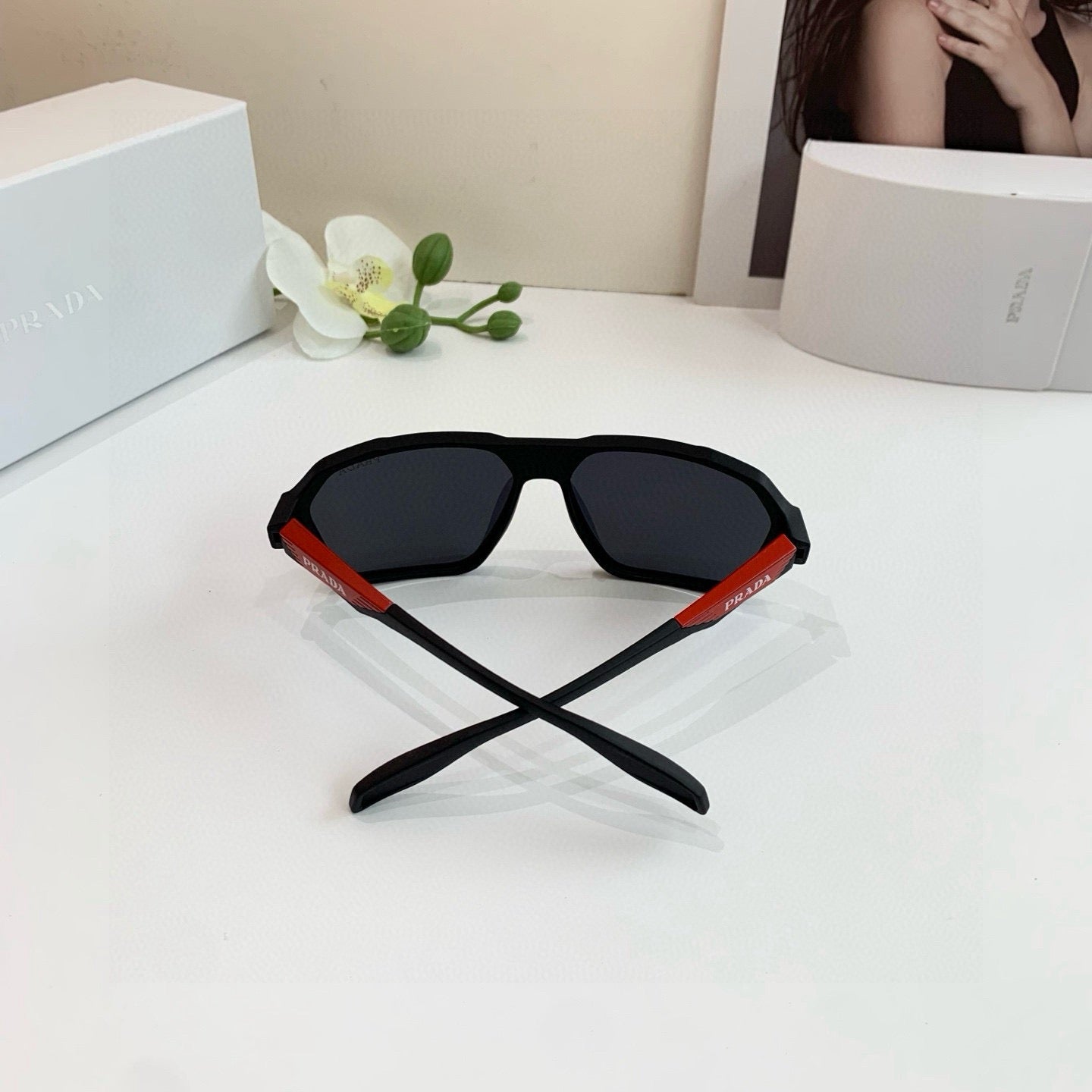 Prada Square Black Lens Sunglasses for Men & Women - 432111 - detail image 3