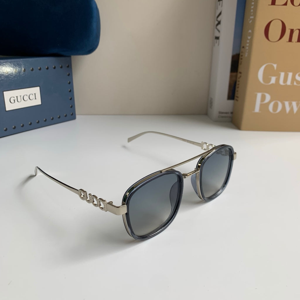 Gucci Metal Square Silver Lens Sunglasses for Men & Women - 431315