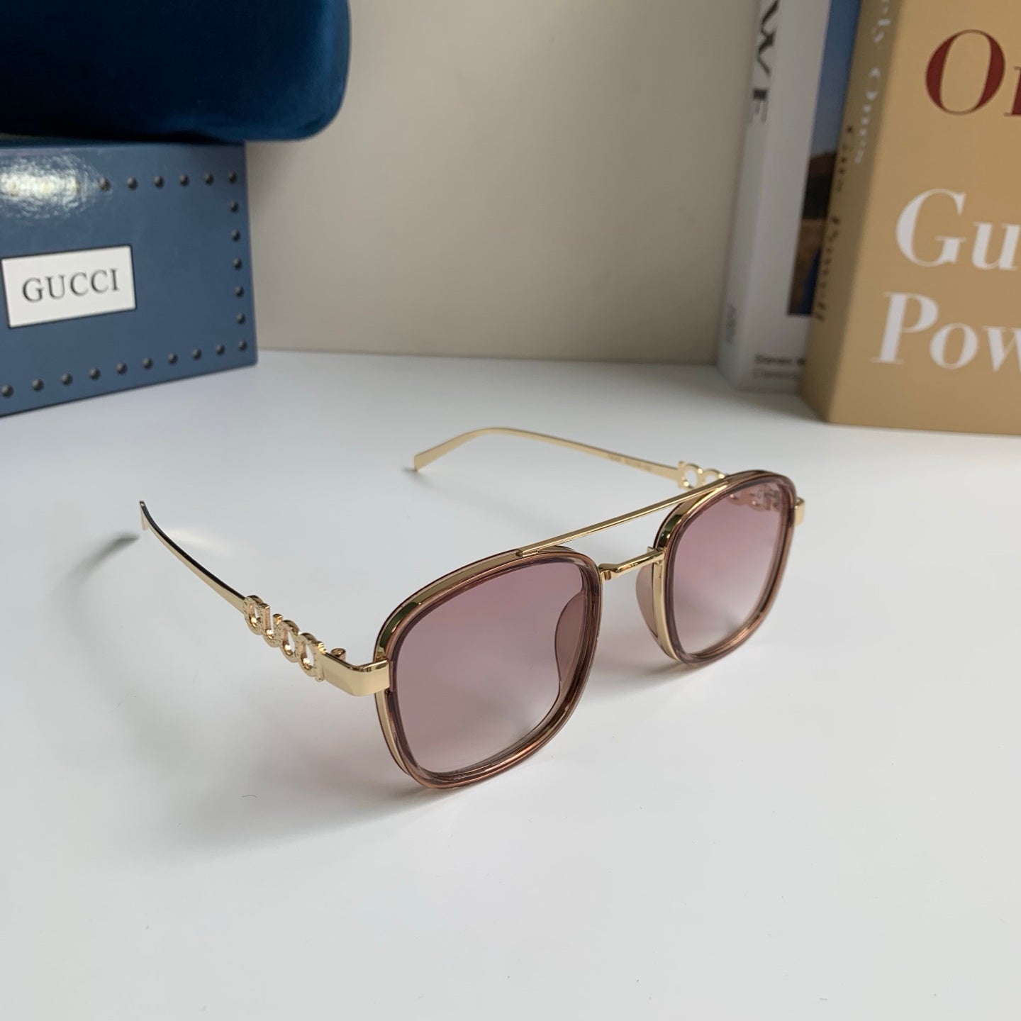 Gucci Metal Square Silver Lens Sunglasses for Men & Women - 431317
