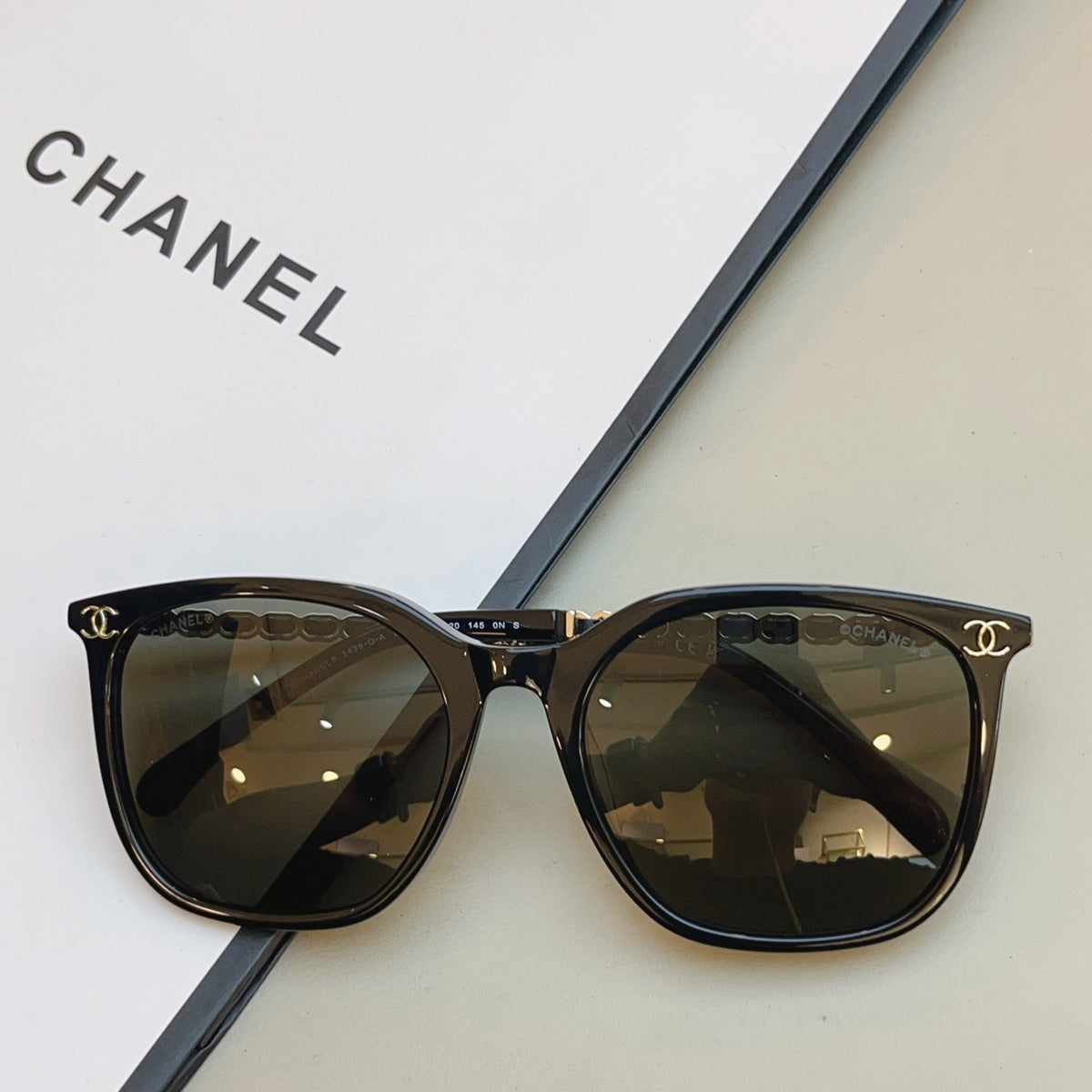 Chanel 3435-Q-A Fashion Black Lens Sunglasses for Men & Women
