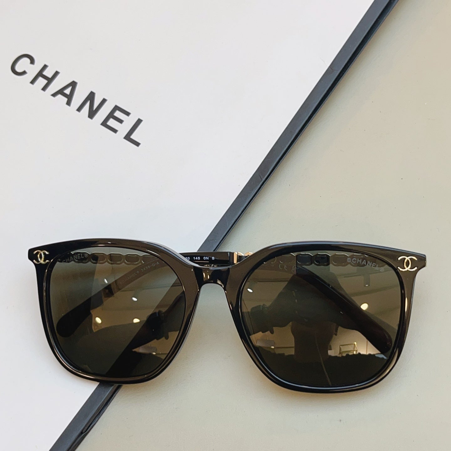 Chanel 3435-Q-A Fashion Black Lens Sunglasses for Men & Women