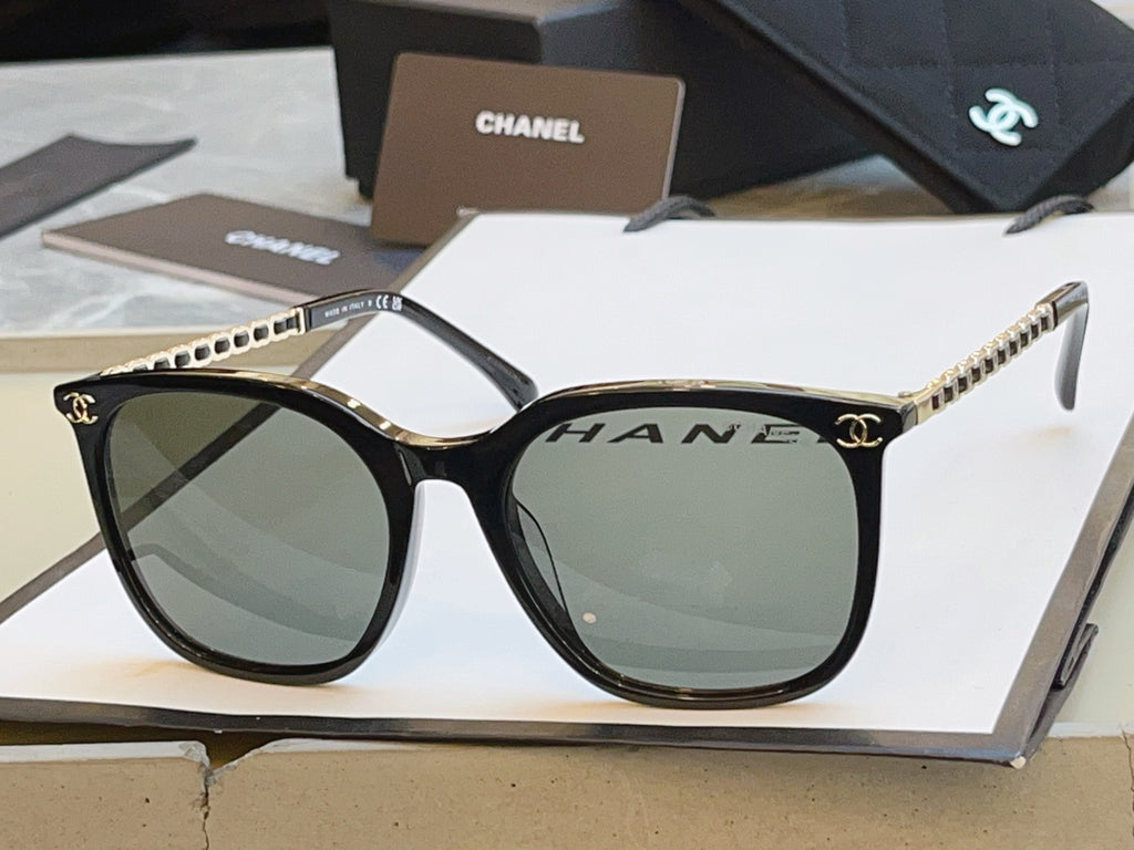 Chanel 3435-Q-A Fashion Black Lens Sunglasses for Men & Women - detail image 2