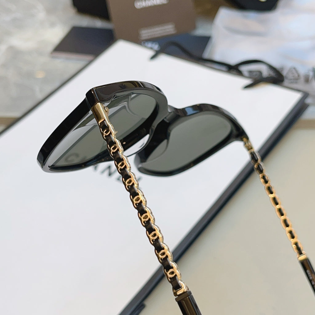 Chanel 3435-Q-A Fashion Black Lens Sunglasses for Men & Women - detail image 5