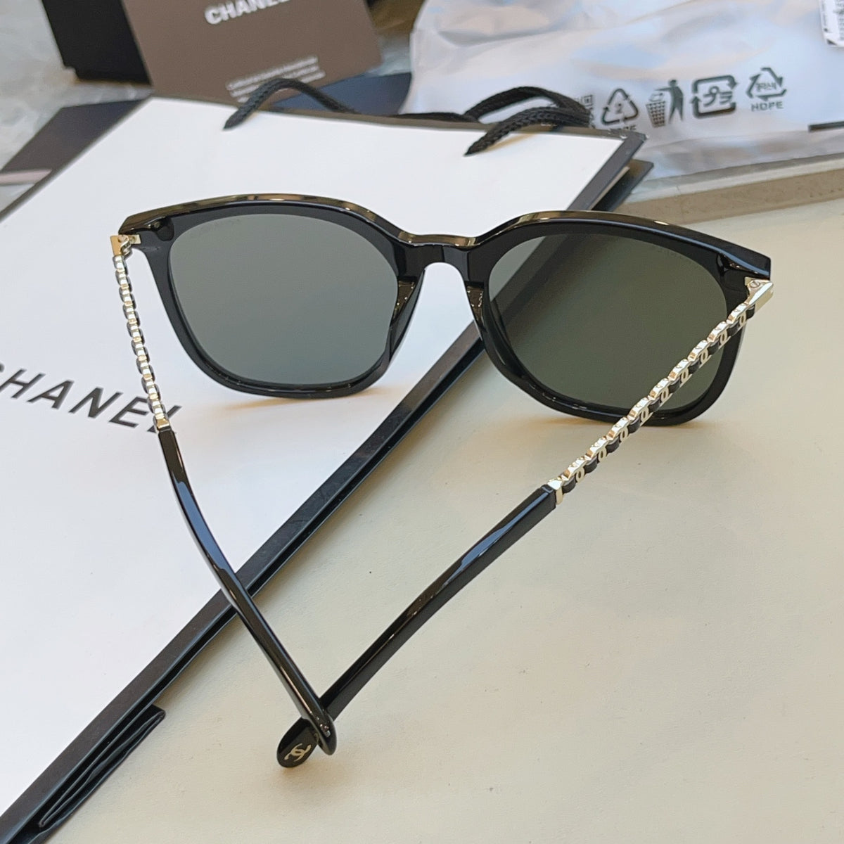 Chanel 3435-Q-A Fashion Black Lens Sunglasses for Men & Women - detail image 6